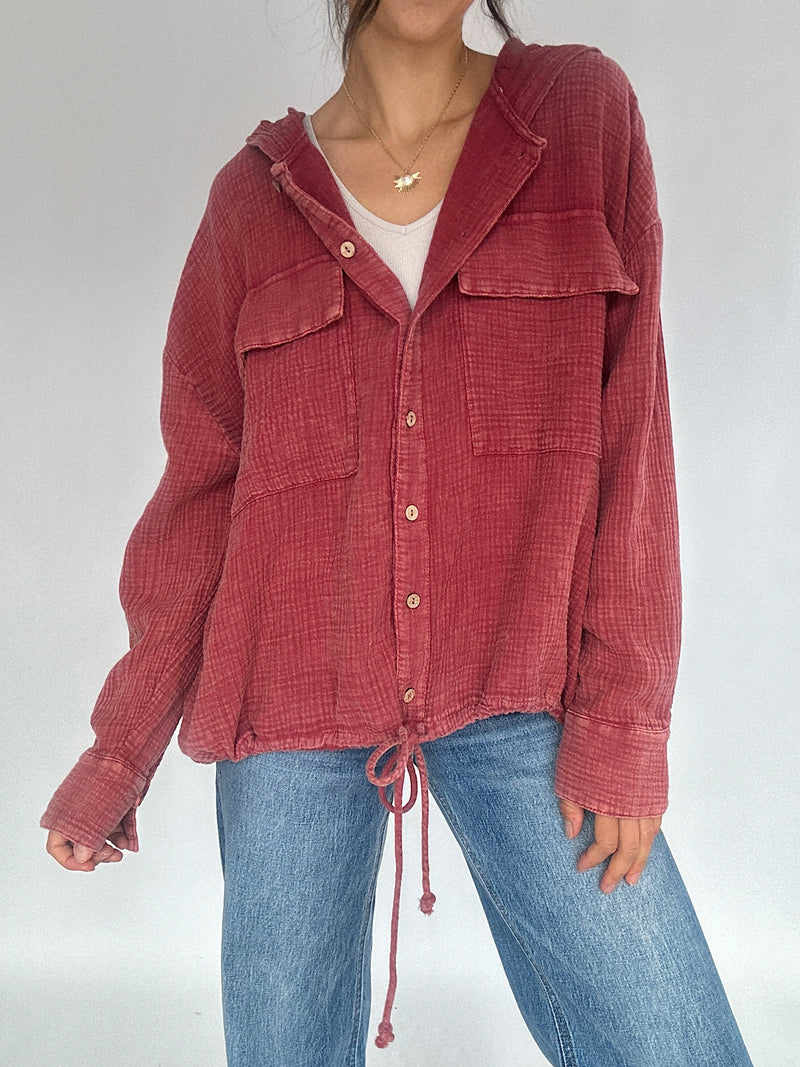 North Bound Hoodie Top - Raspberry