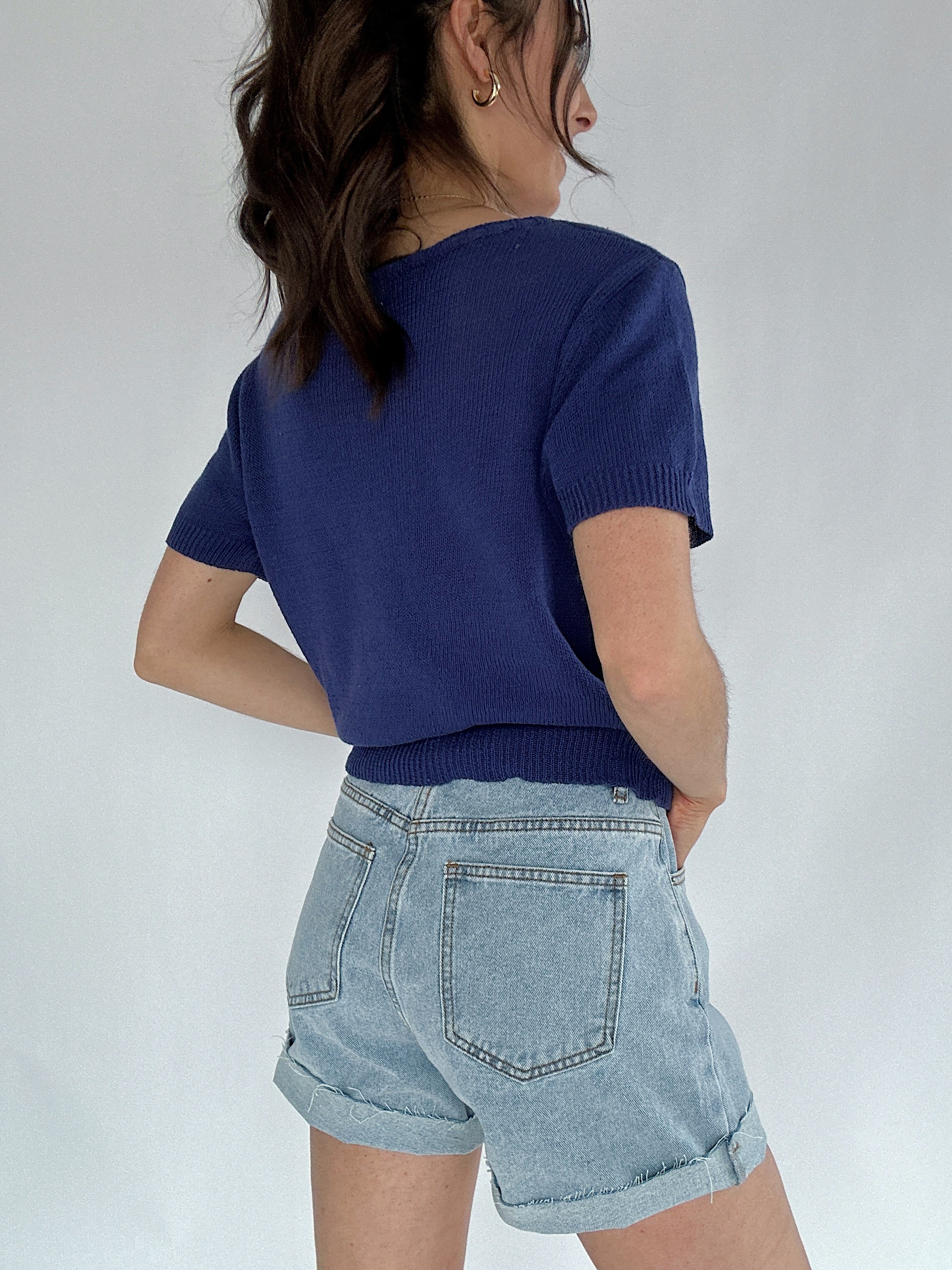 Eadin Sweater Top Navy Back