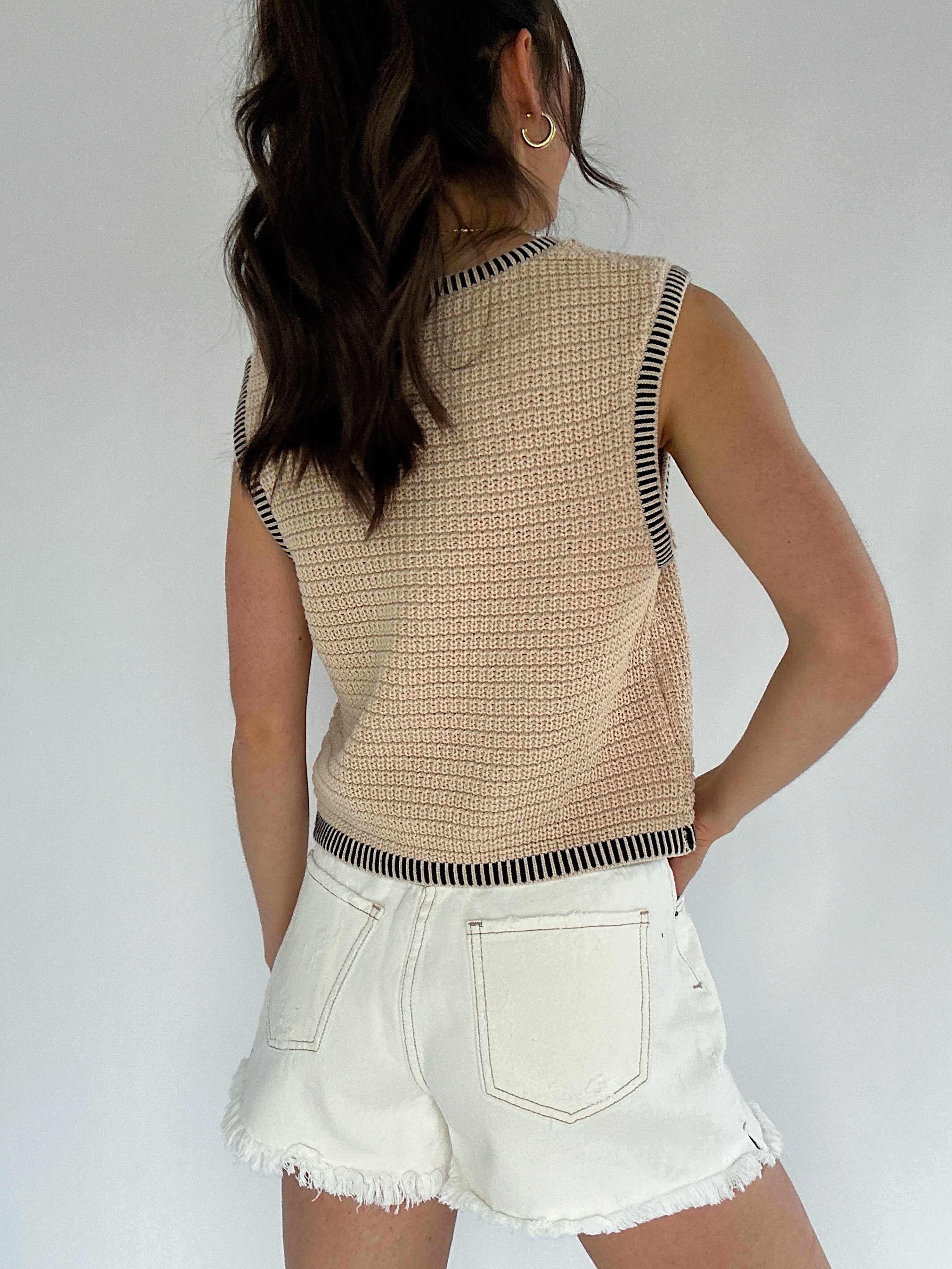 Easy To Miss Knit Vest Top Back