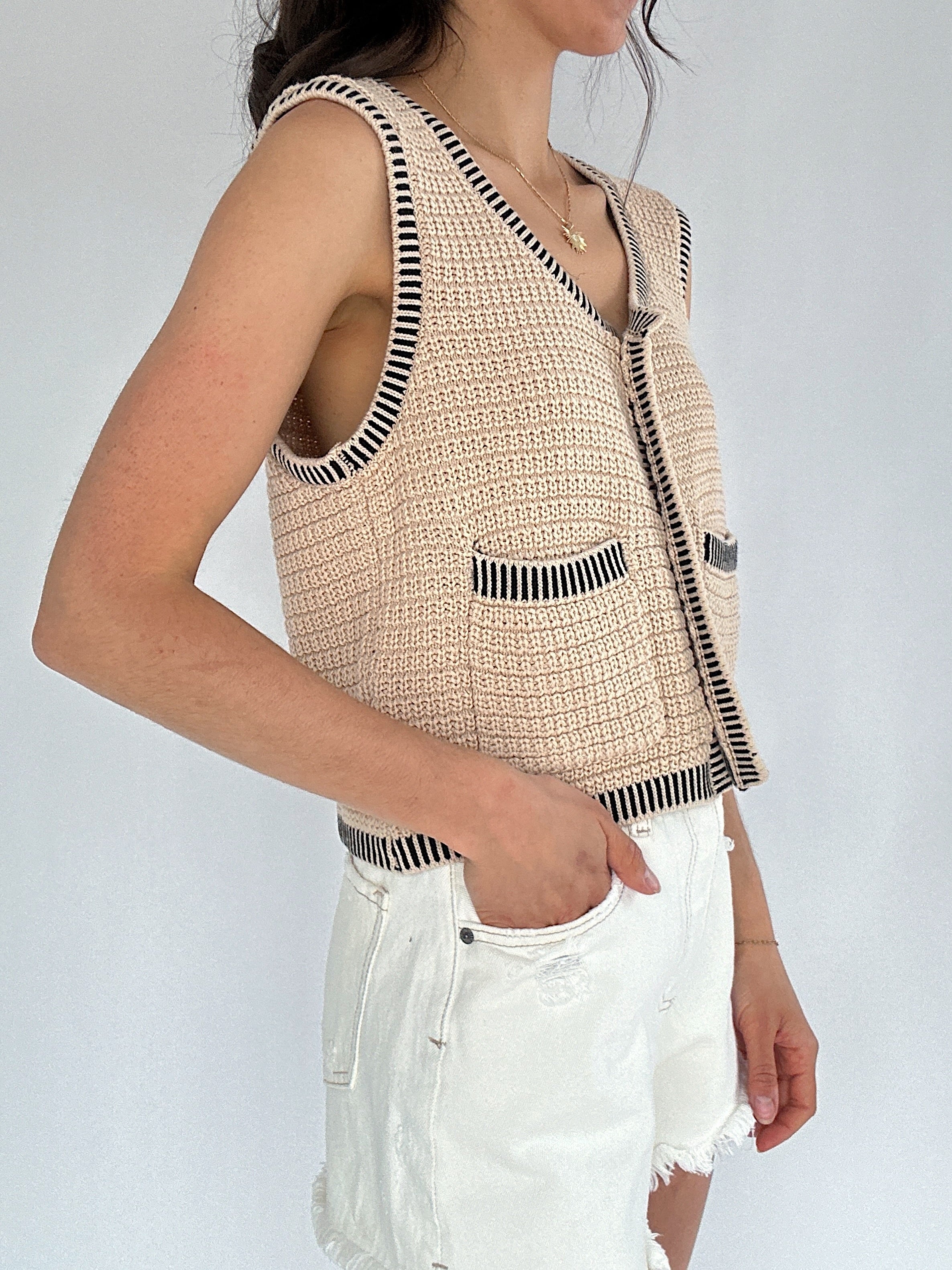 Easy To Miss Knit Vest Top Side