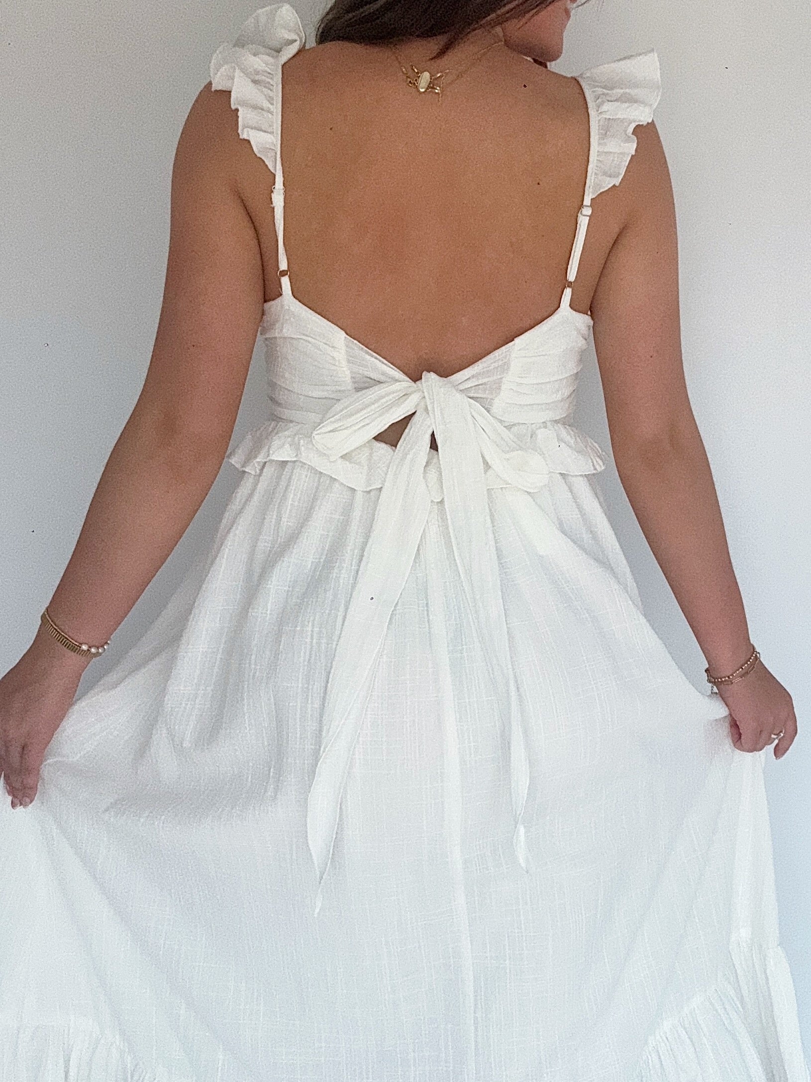 Elina Embroidered Maxi Dress Back Detail