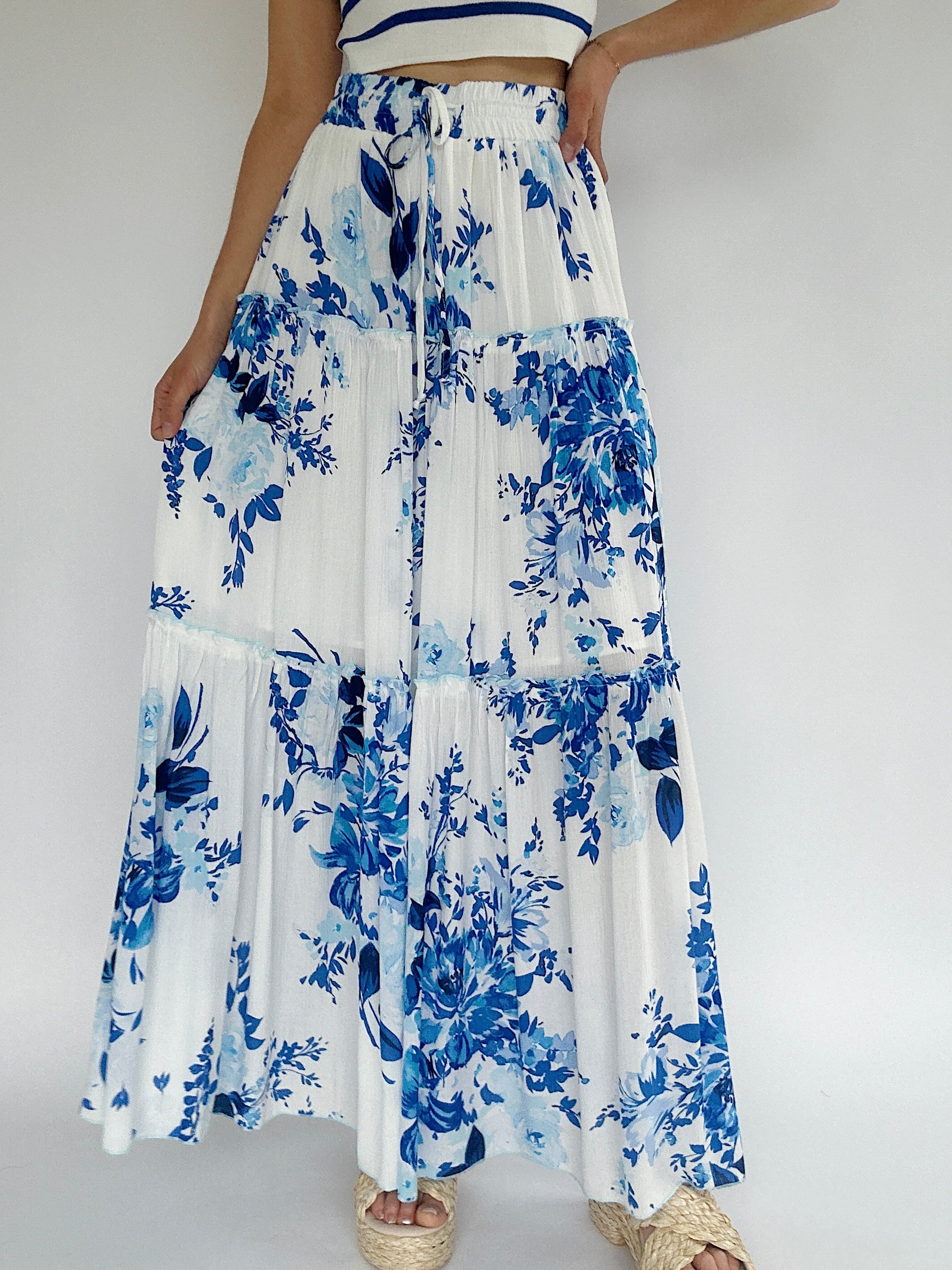 Emelia Floral Maxi Skirt Front