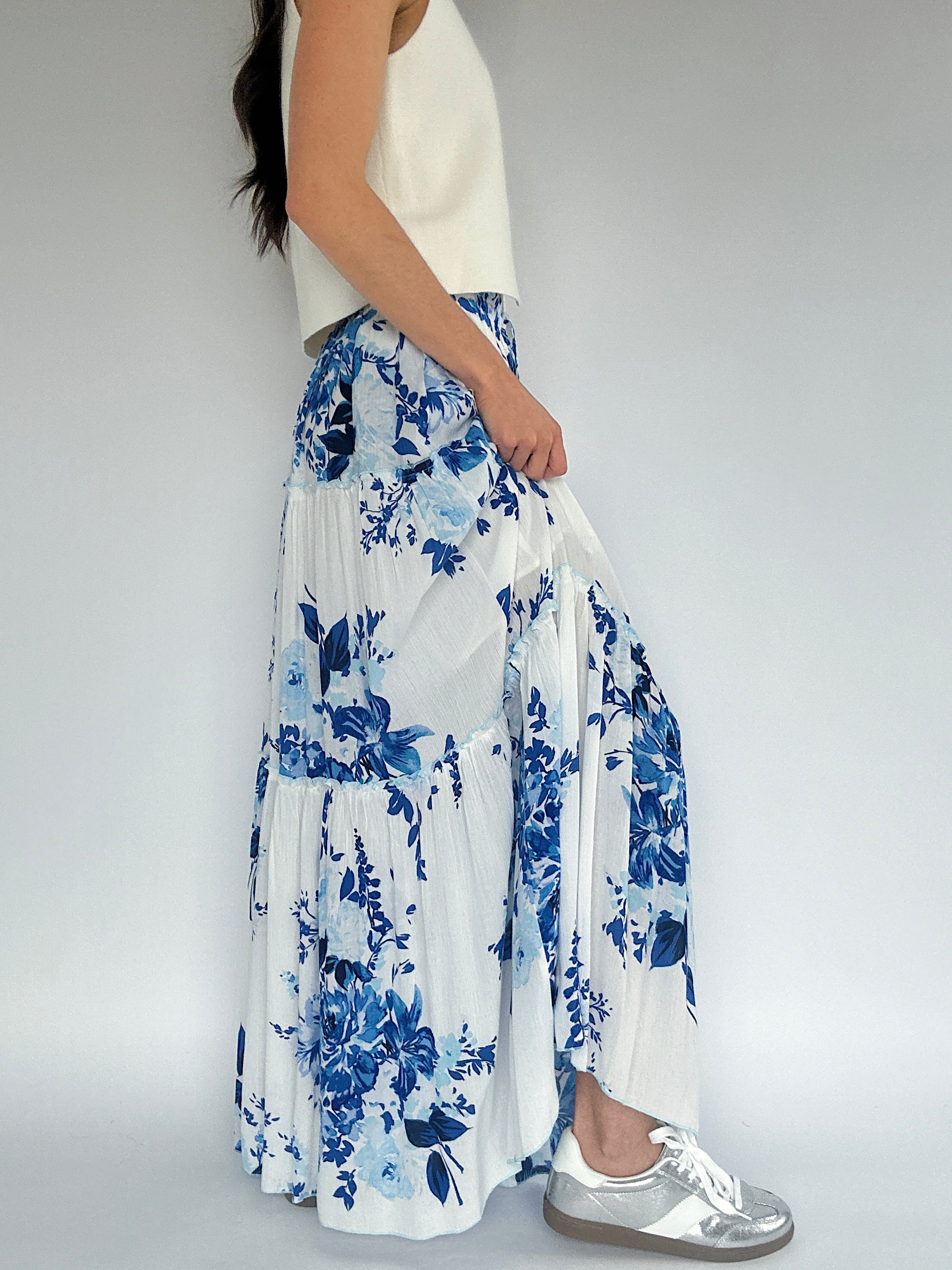 Emelia Floral Maxi Skirt Side