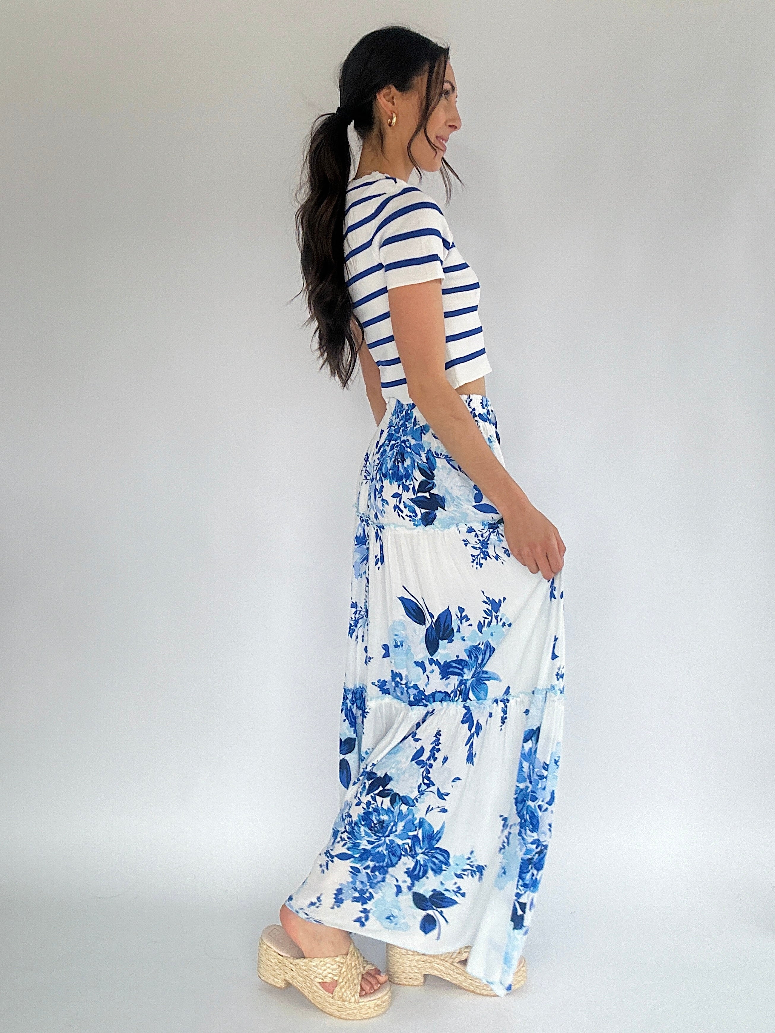 Emelia Floral Maxi Skirt Side