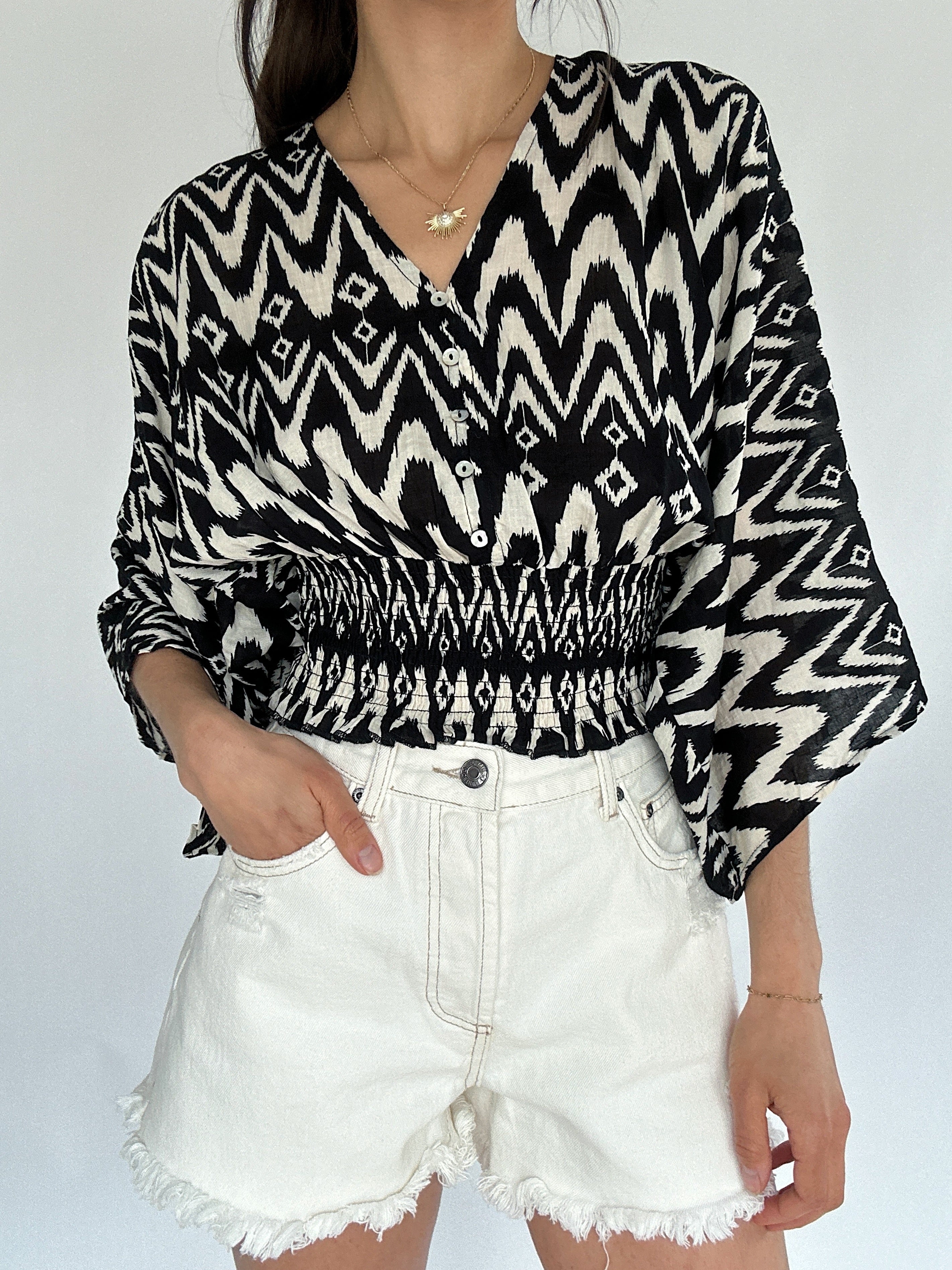 Evelynn Smocked Top Front