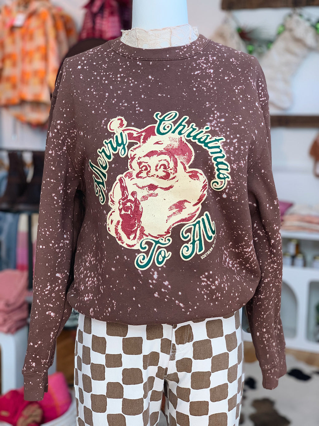Vintage Santa Merry Christmas Sweatshirt