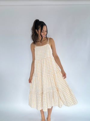 Sunshine Gingham Midi Dress