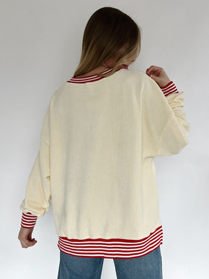 Sequin Santa Corded Pullover