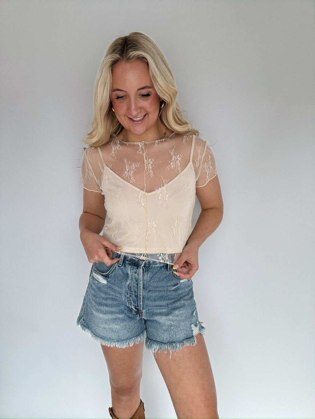 Obsessed Lace Top - Cream