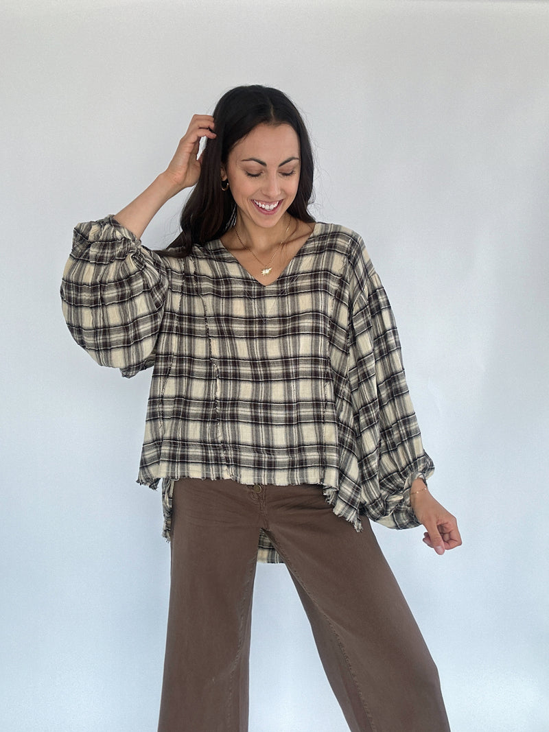 Karson Plaid Top