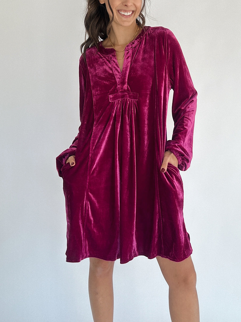 Heaven Sent Velvet Tunic Dress - Orchid