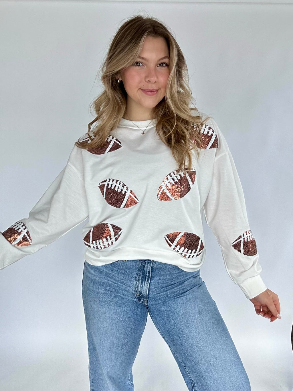 Football Sequin Pullover