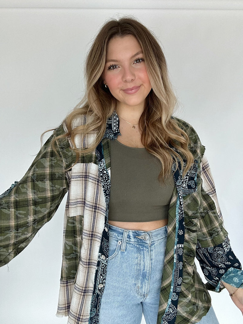 Season Of The Sticks Plaid Top