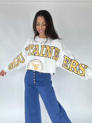 WVU Mountaineer Cropped Long Sleeve