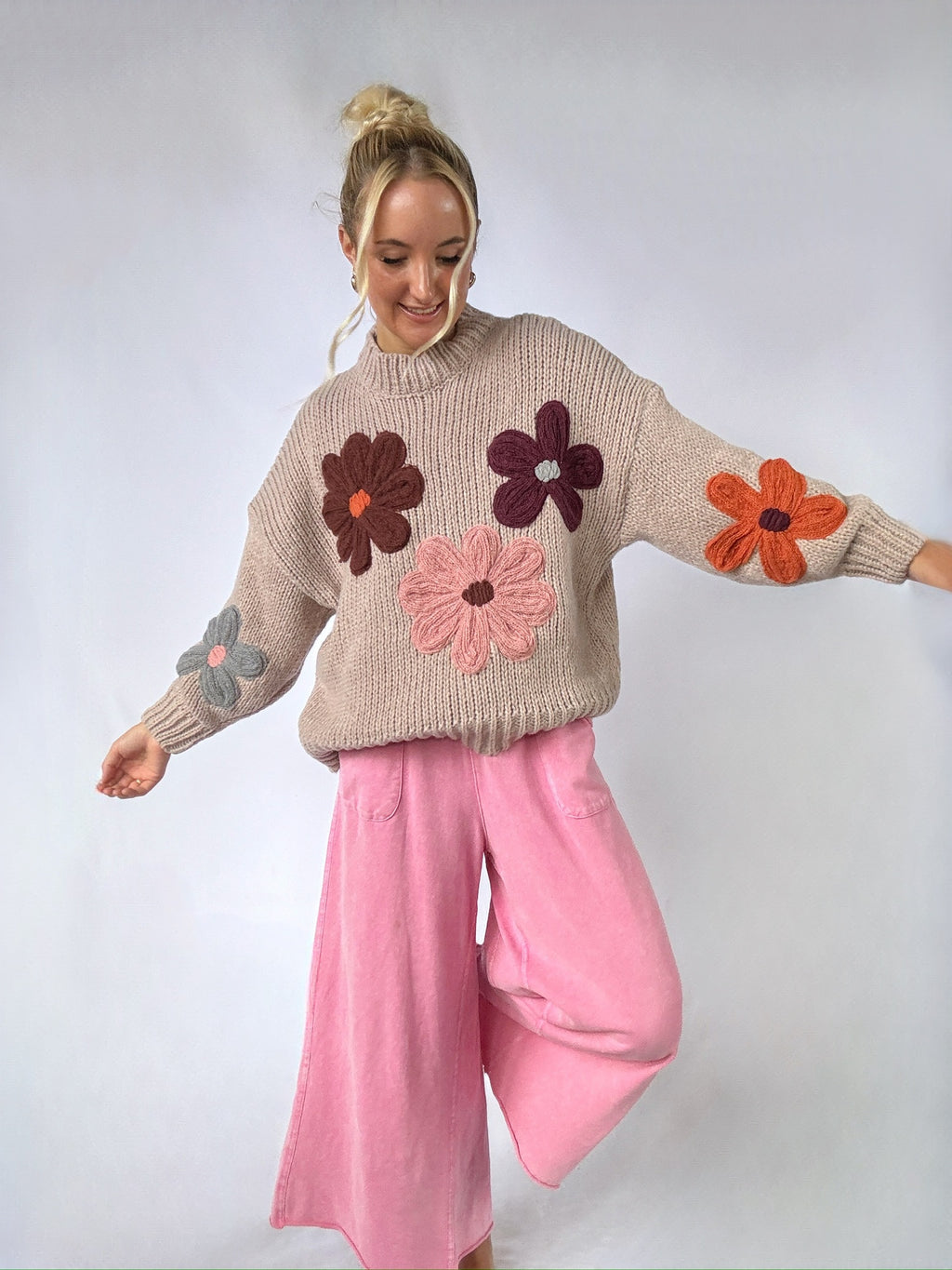 Flowers For You Knit Sweater