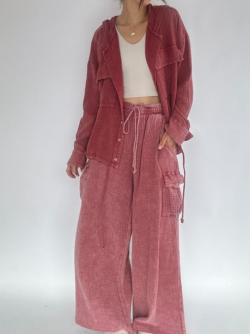 North Bound Cargo Pants - Raspberry