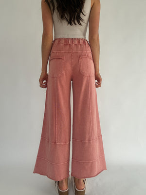 Traveller Wide Leg Pants - Mauve