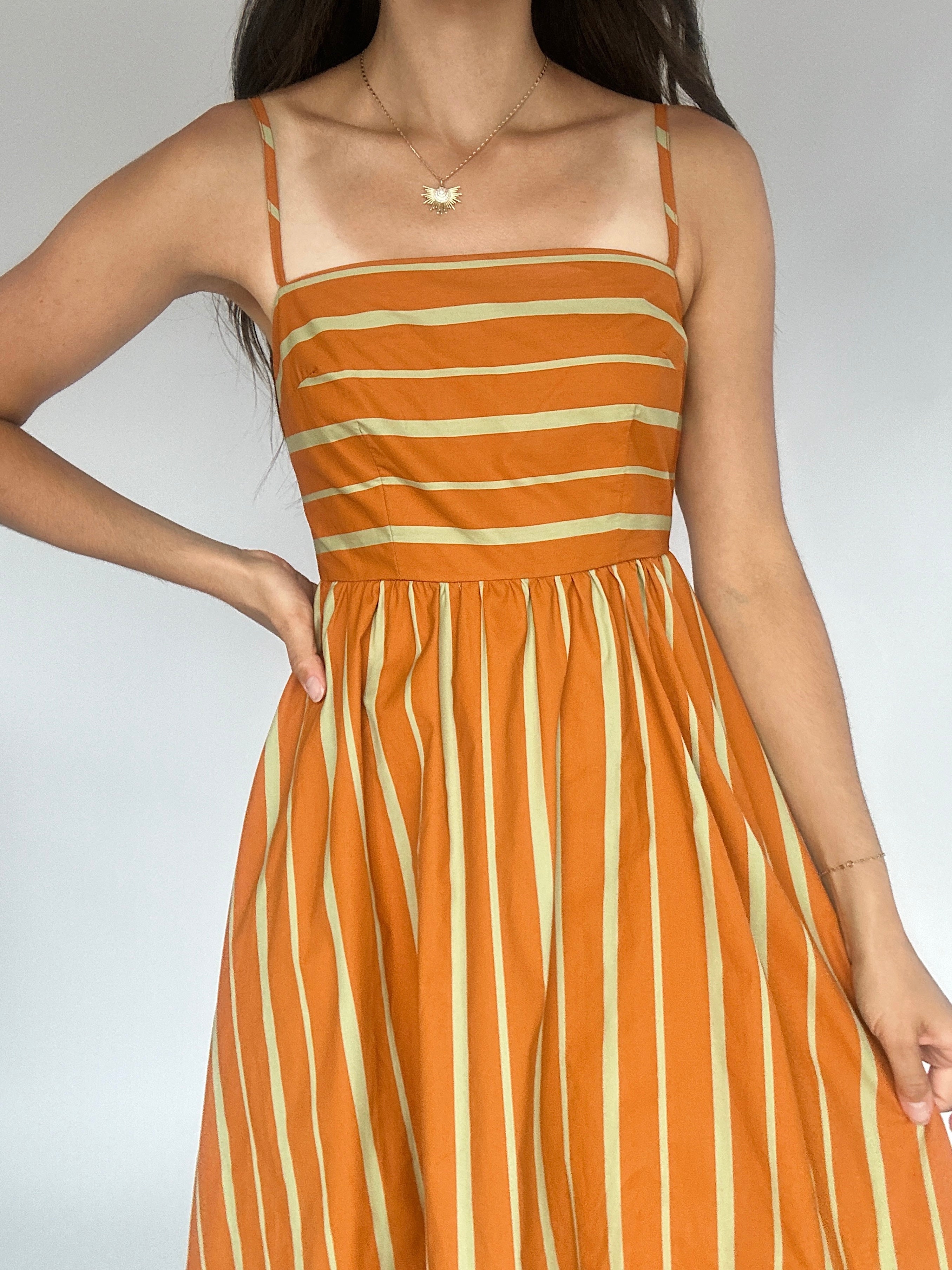 Fault Line Midi Dress Rust Top