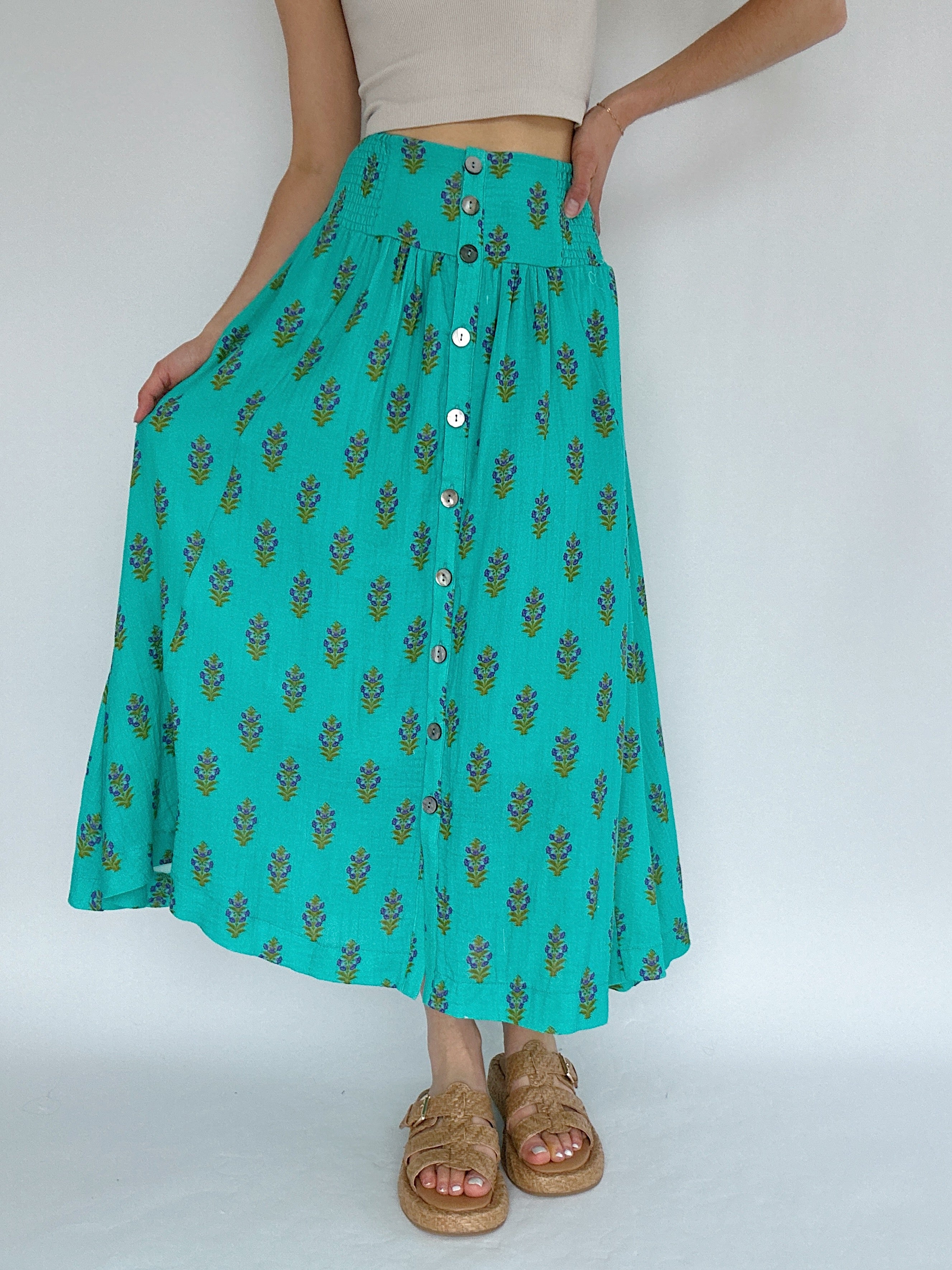 Full Bloom Maxi Skirt Front