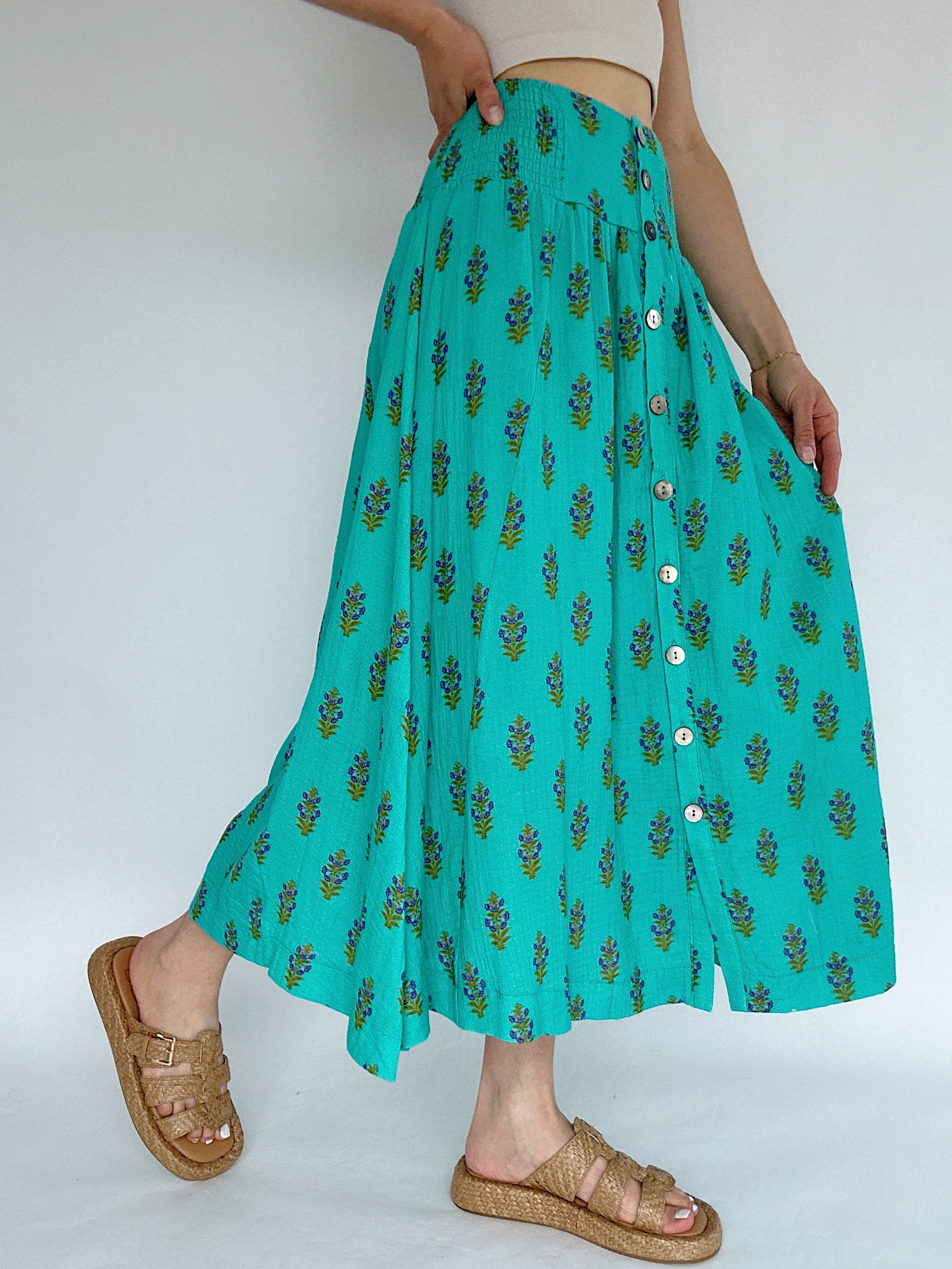 Full Bloom Maxi Skirt Side