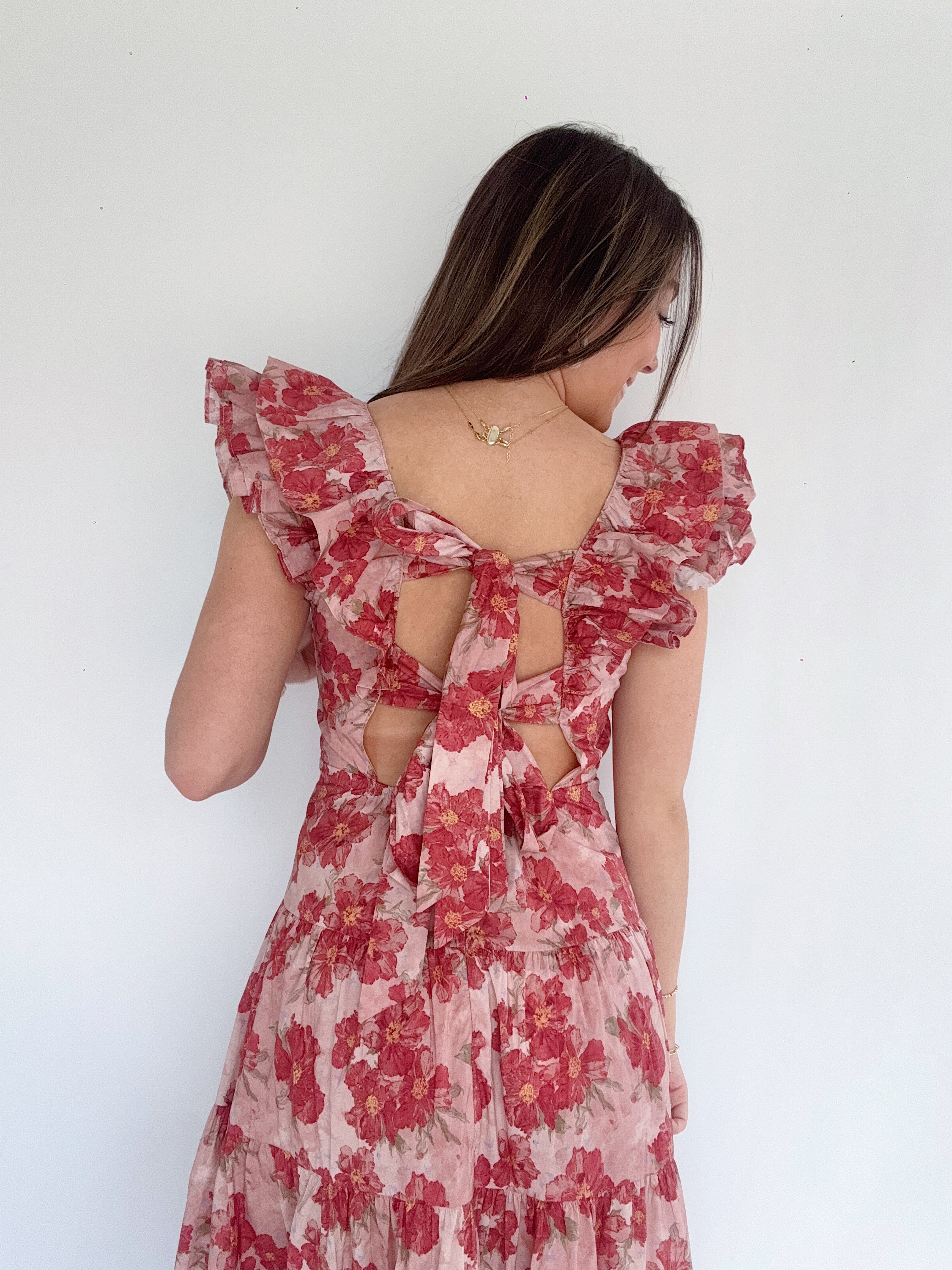 Haden Floral Midi Dress Back Detail