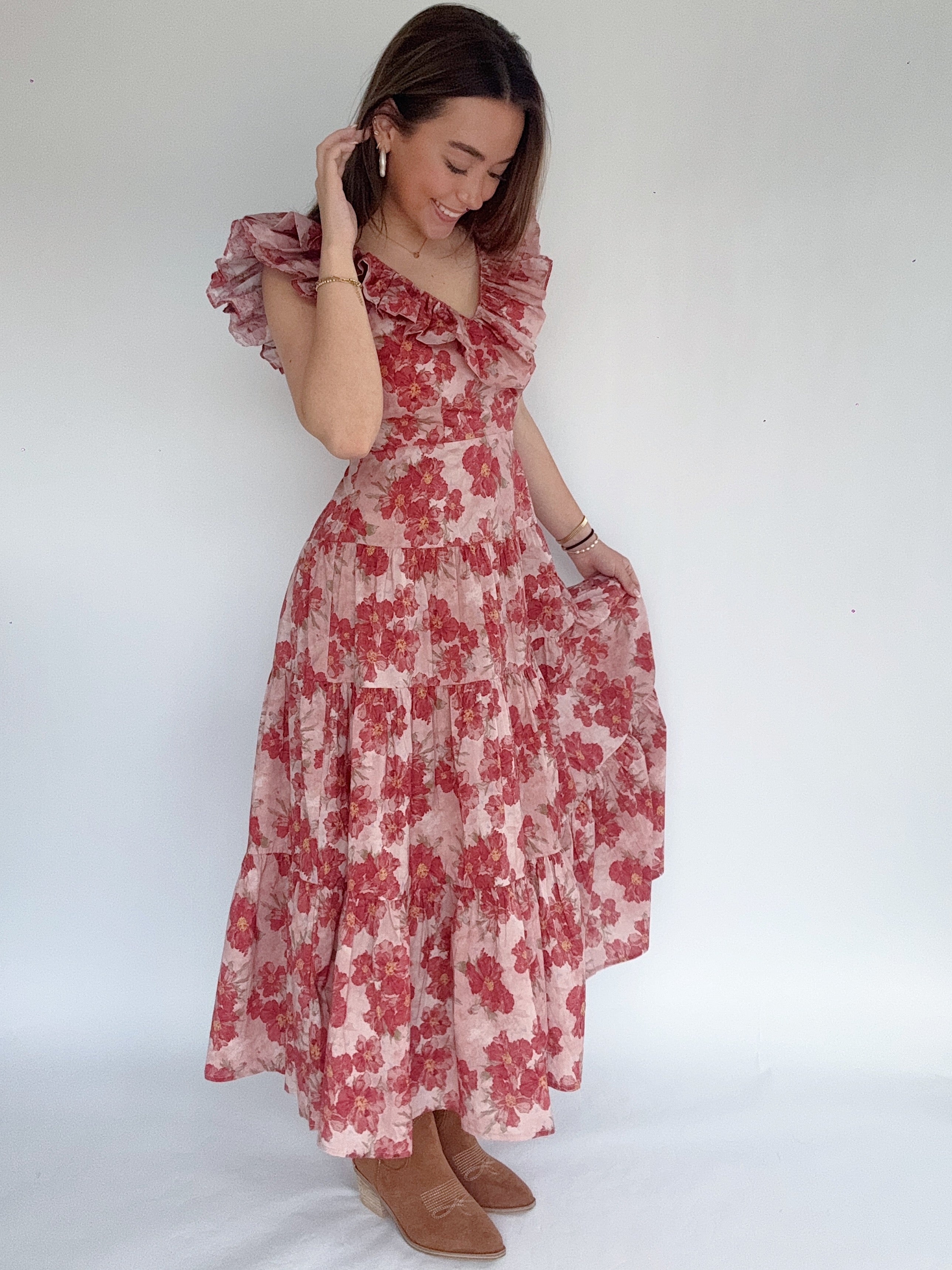 Haden Floral Midi Dress Side