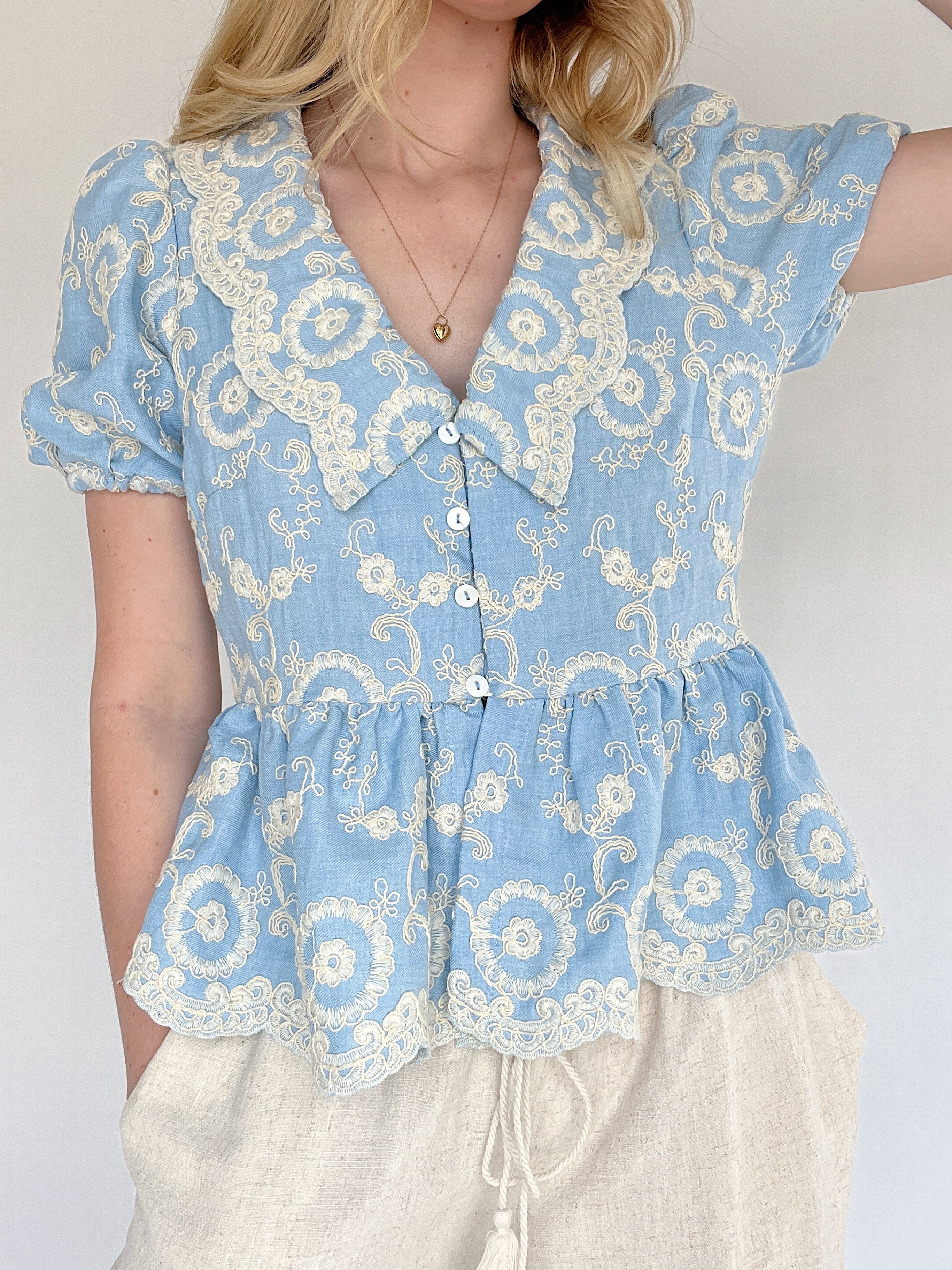 Harper Embroidered Top Front