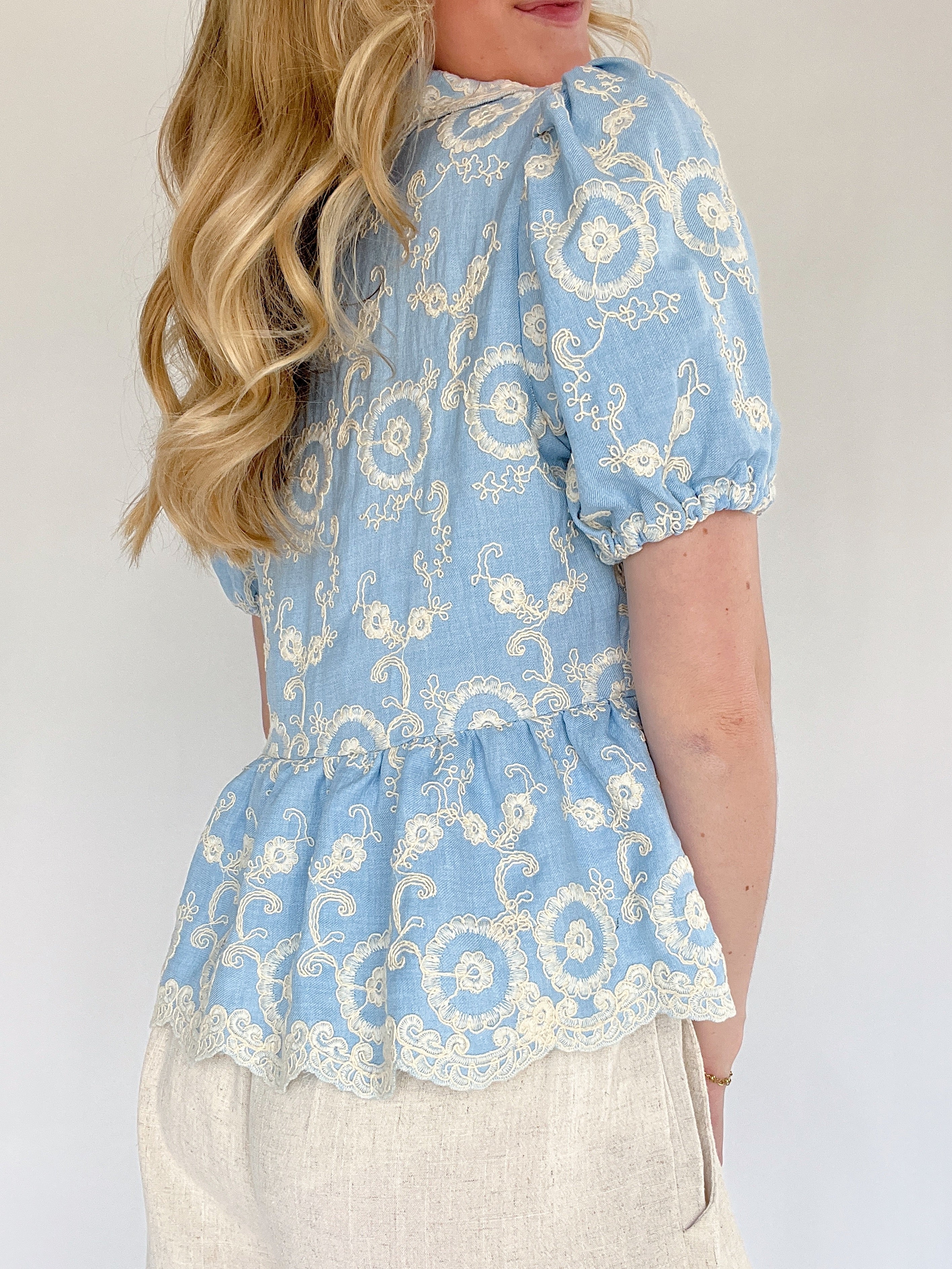 Harper Embroidered Top Side