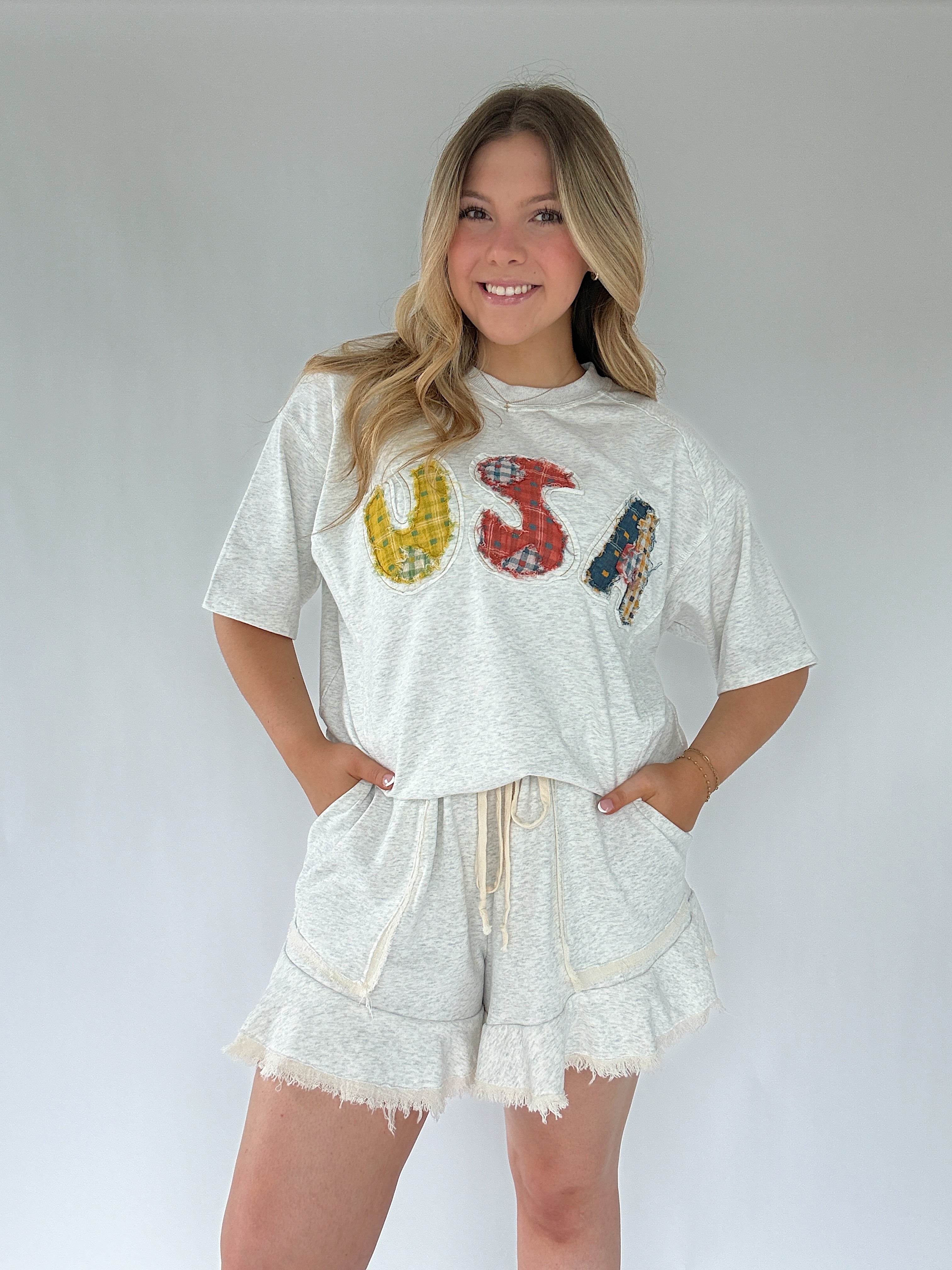 Henderson Ruffle Shorts With USA Top