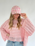 Hope You Do Knit Top Baby Pink With Hat