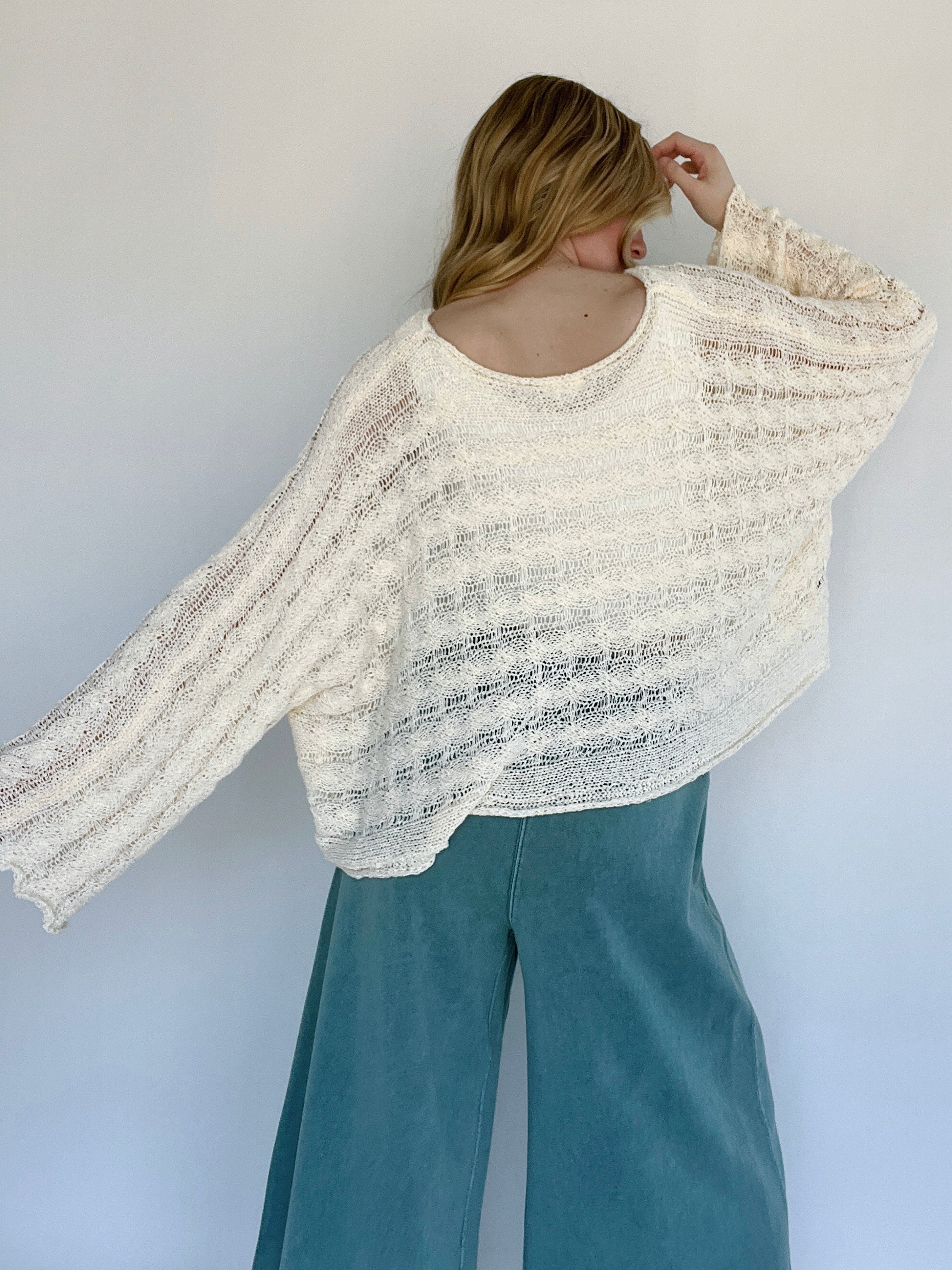 Hope You Do Knit Top Natural Back