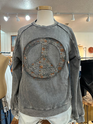 Peace Sign Sweatshirt - Black