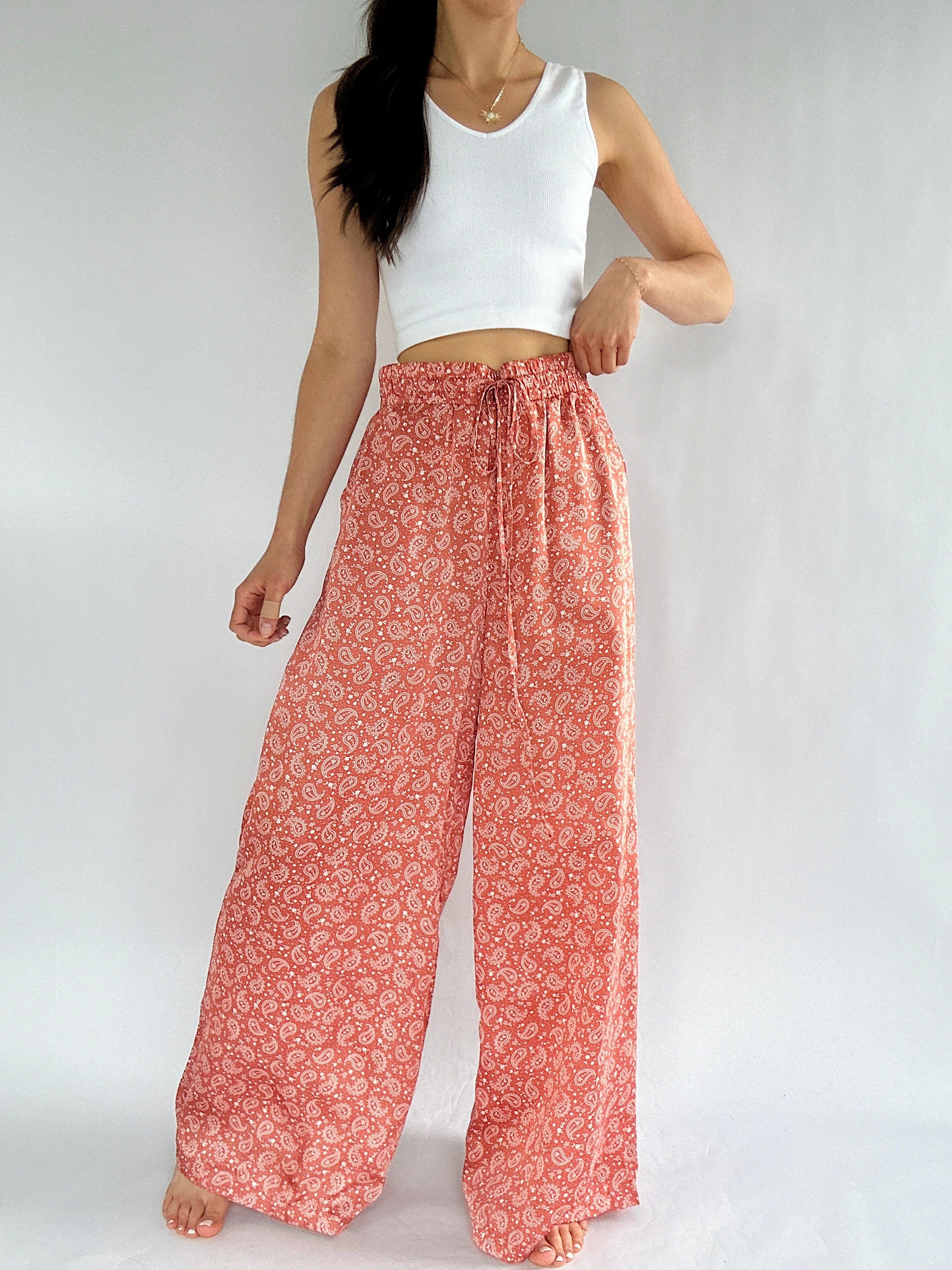 In The Moment Paisley Pants Front