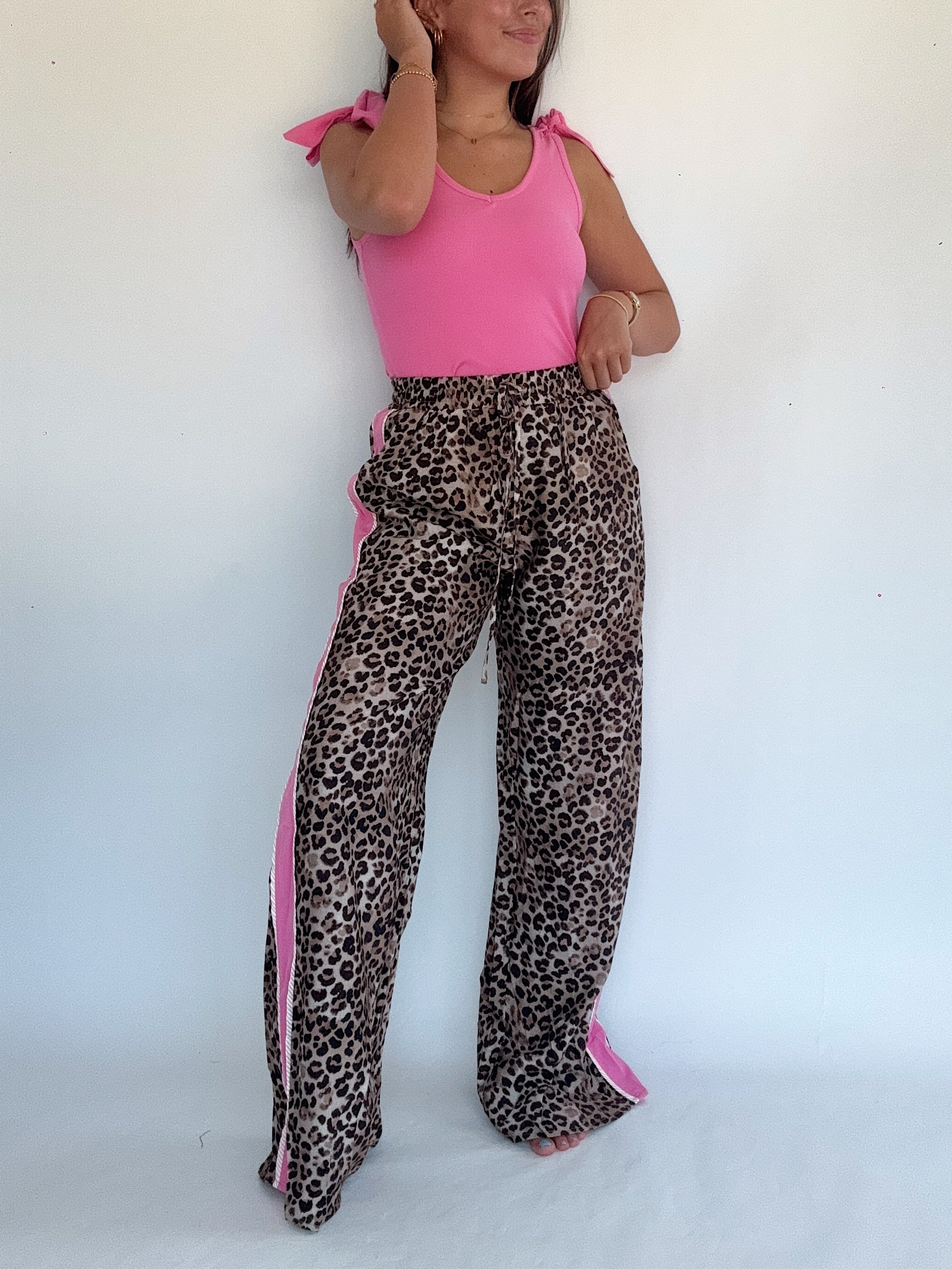 Jessie Leopard Track Pants Front
