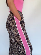 Jessie Leopard Track Pants Side Pocket