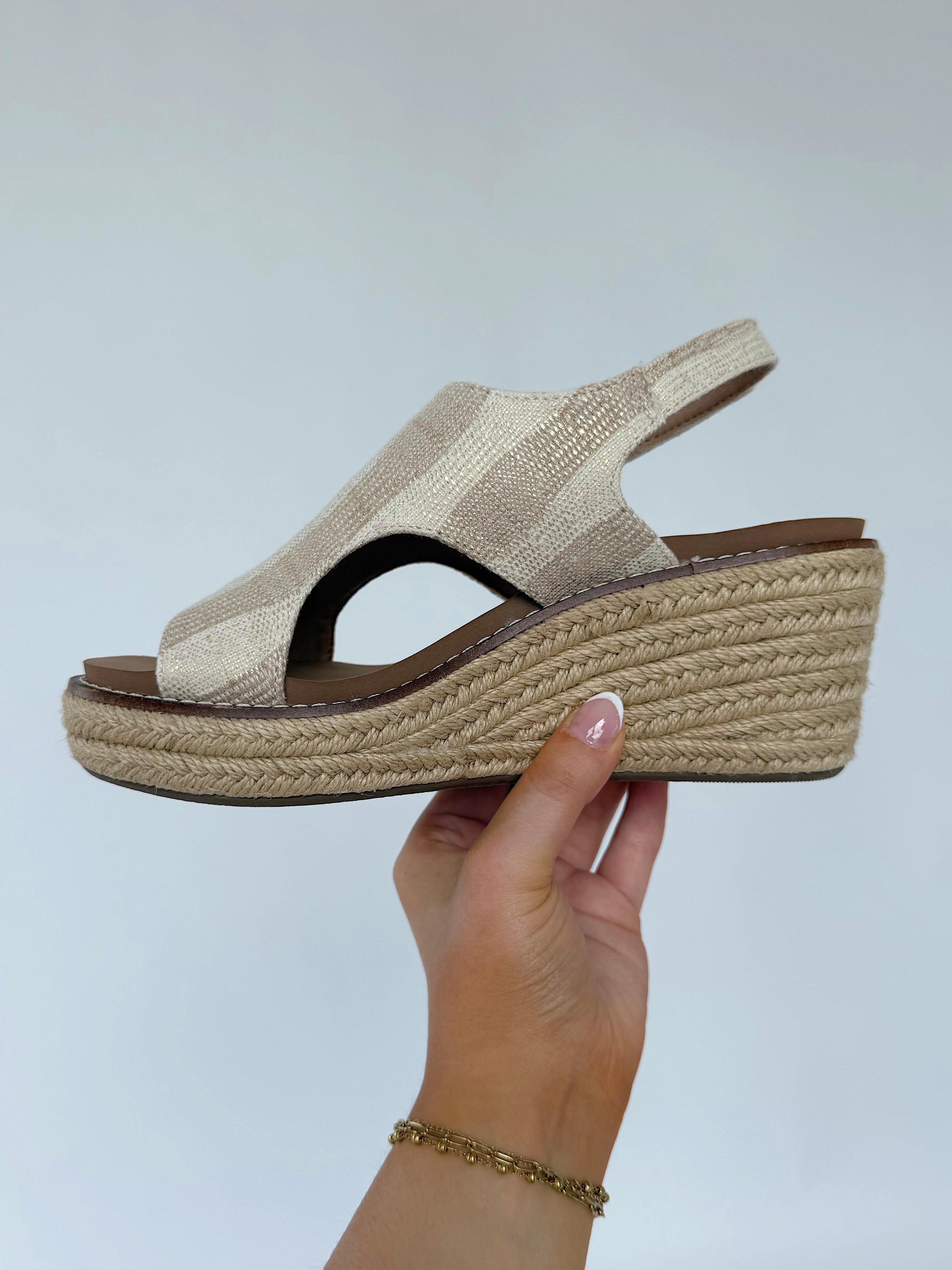 K Bye Wedge Sand Stripe Inside