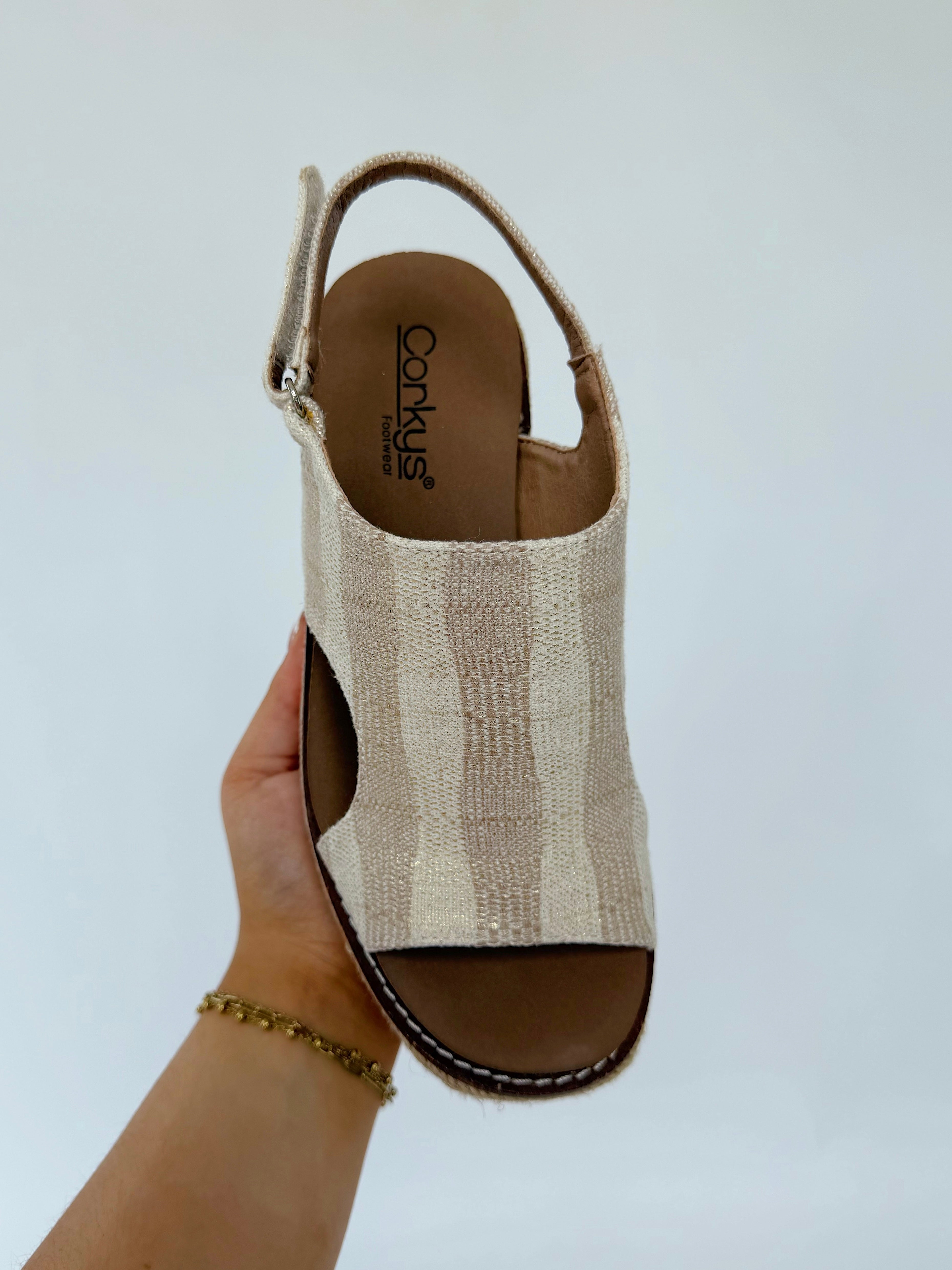 K Bye Wedge Sand Stripe Top