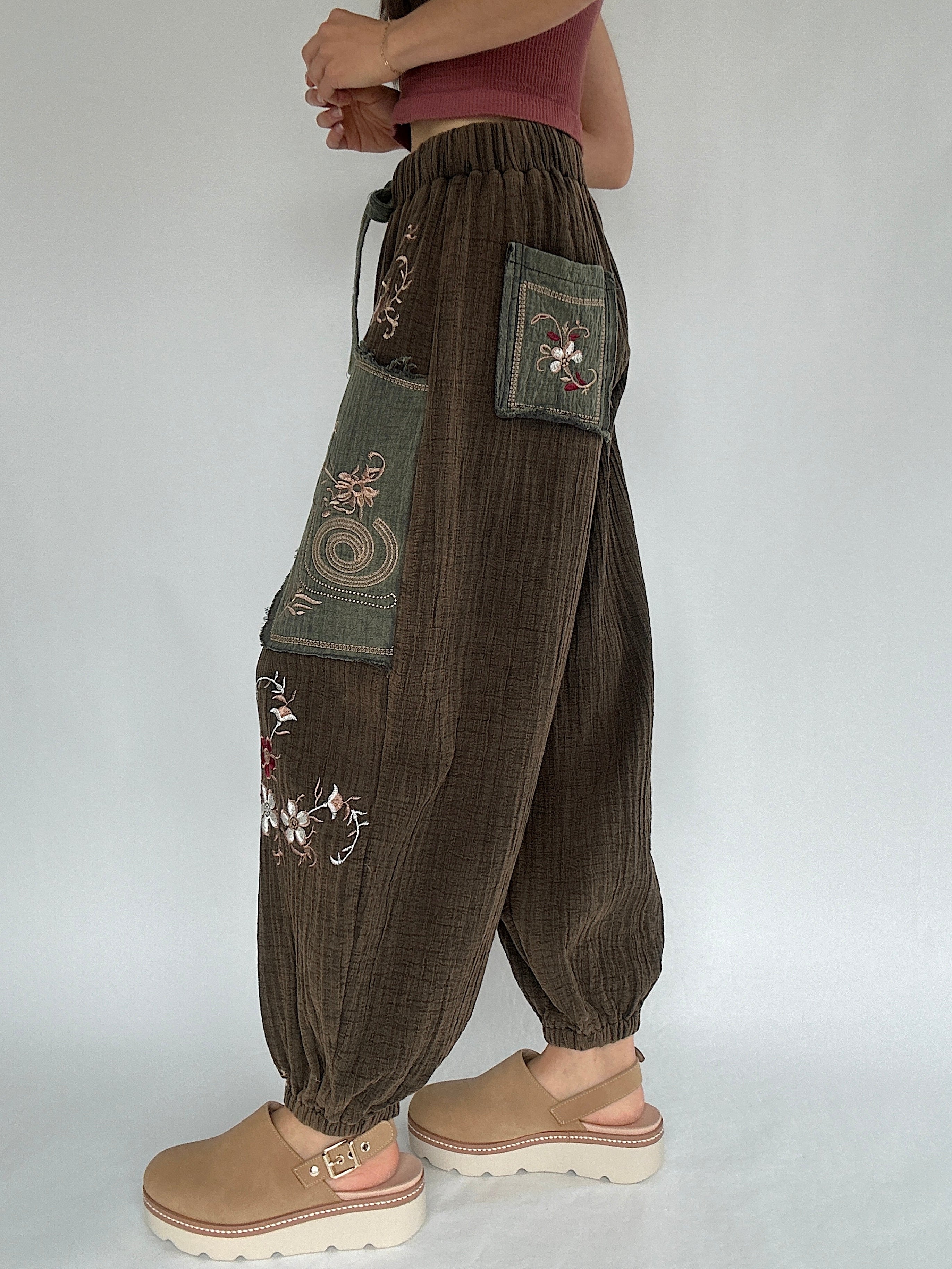 Kagen Embroidered Pants Side