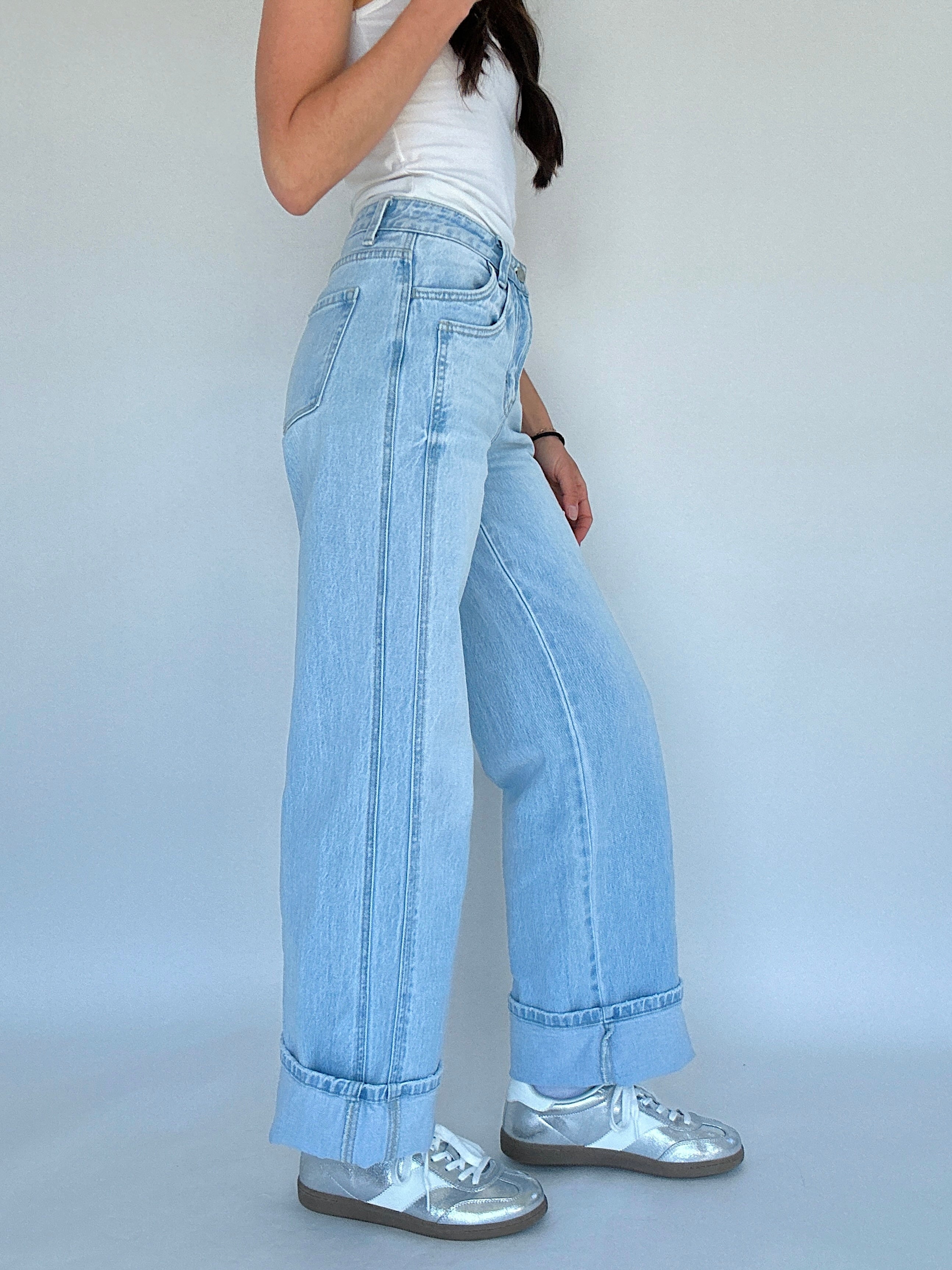 Kris Wide Leg Jeans Side