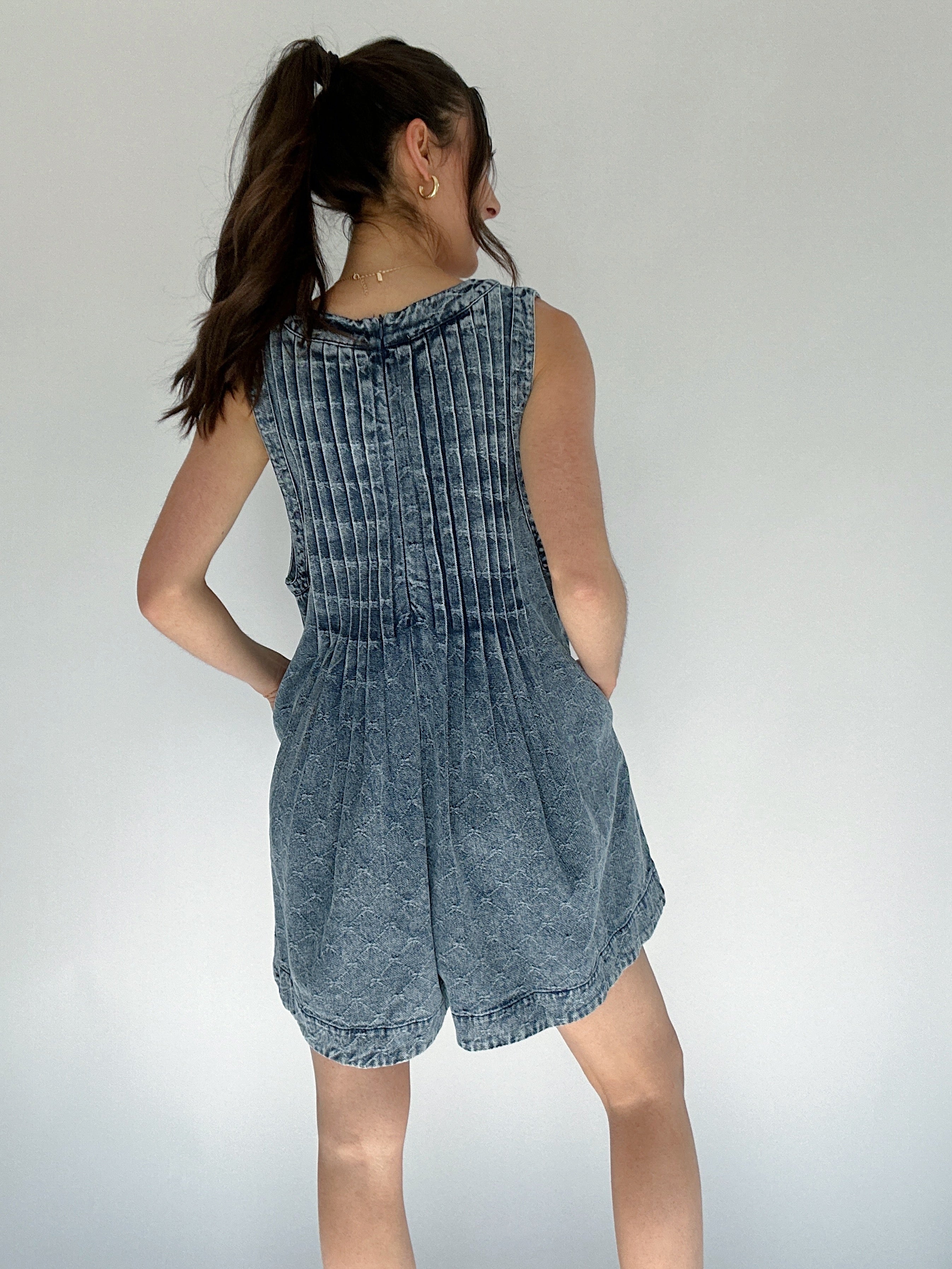 Langley Denim Romper Back