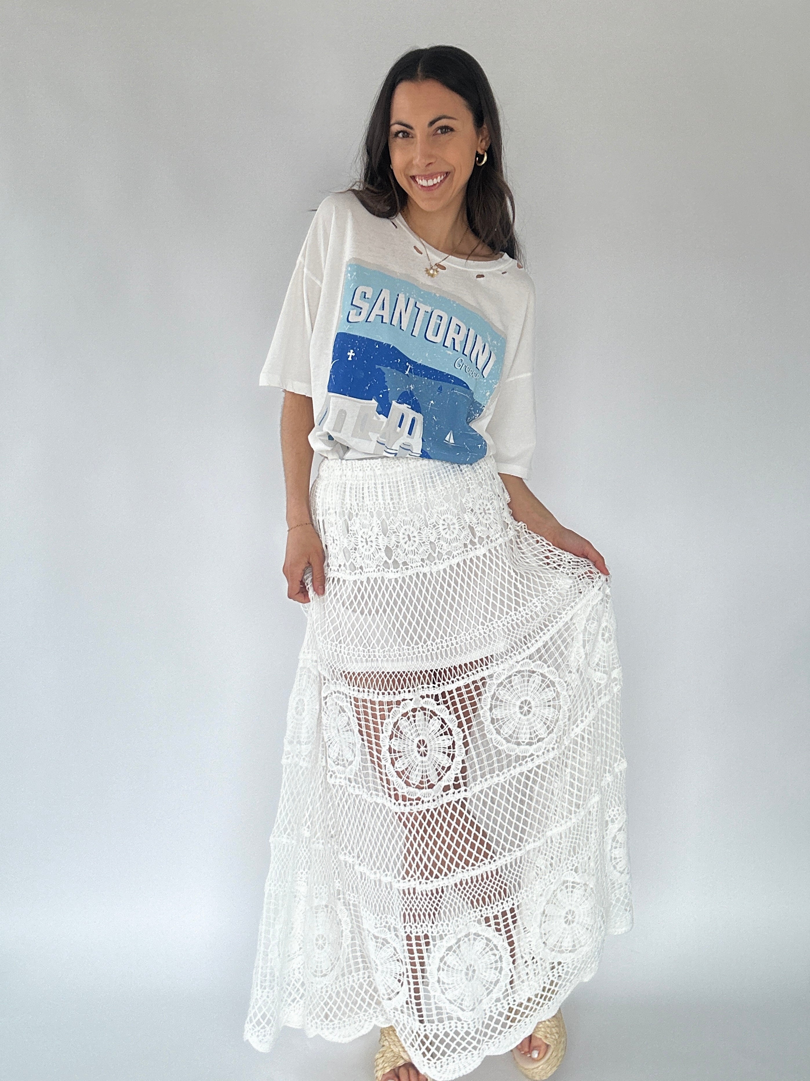 Lizzy Crochet Skirt Tee Outfit