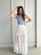 Lizzy Crochet Skirt With Denim Vest