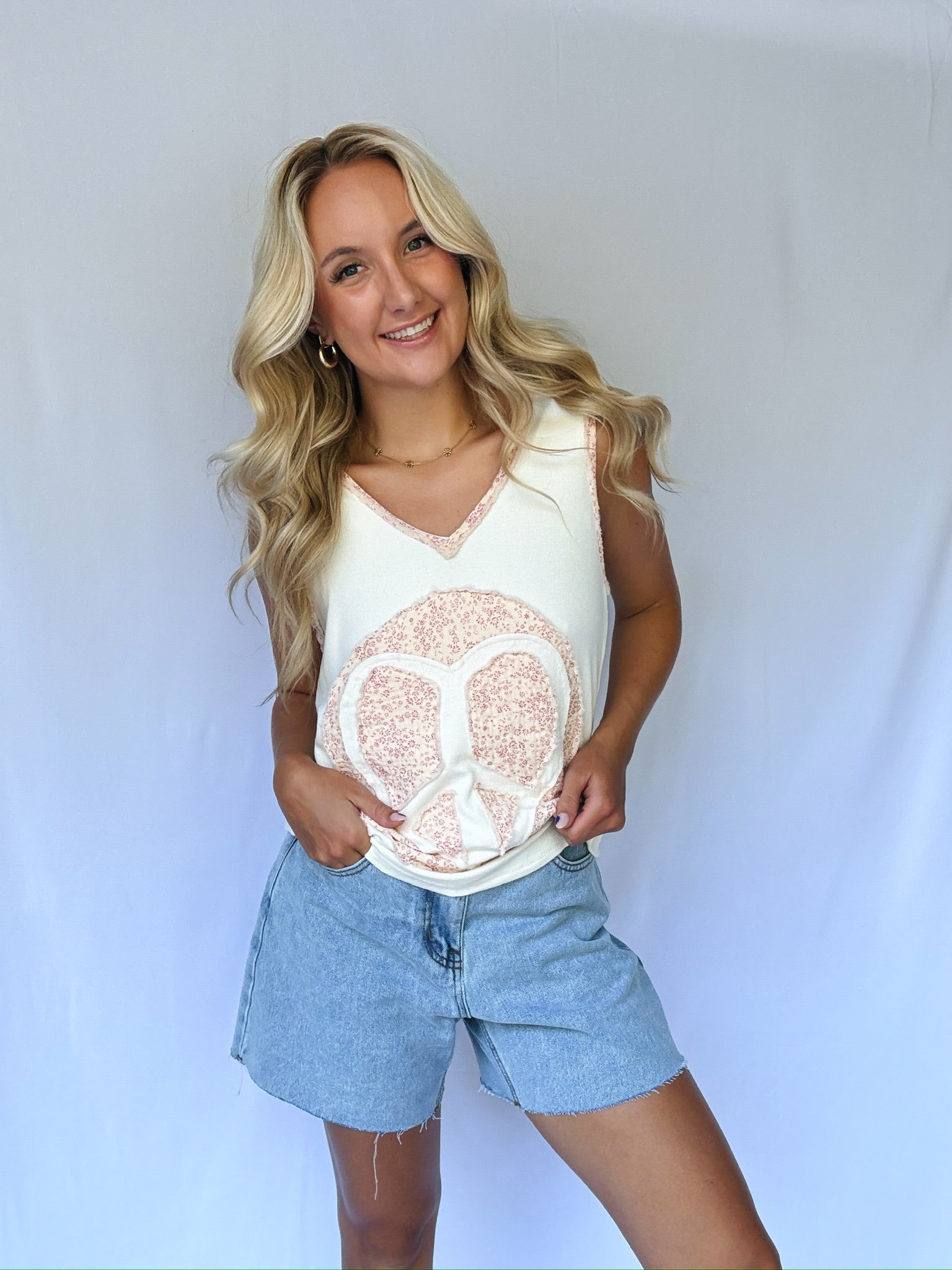 Lonesome Days Denim Shorts With Tank