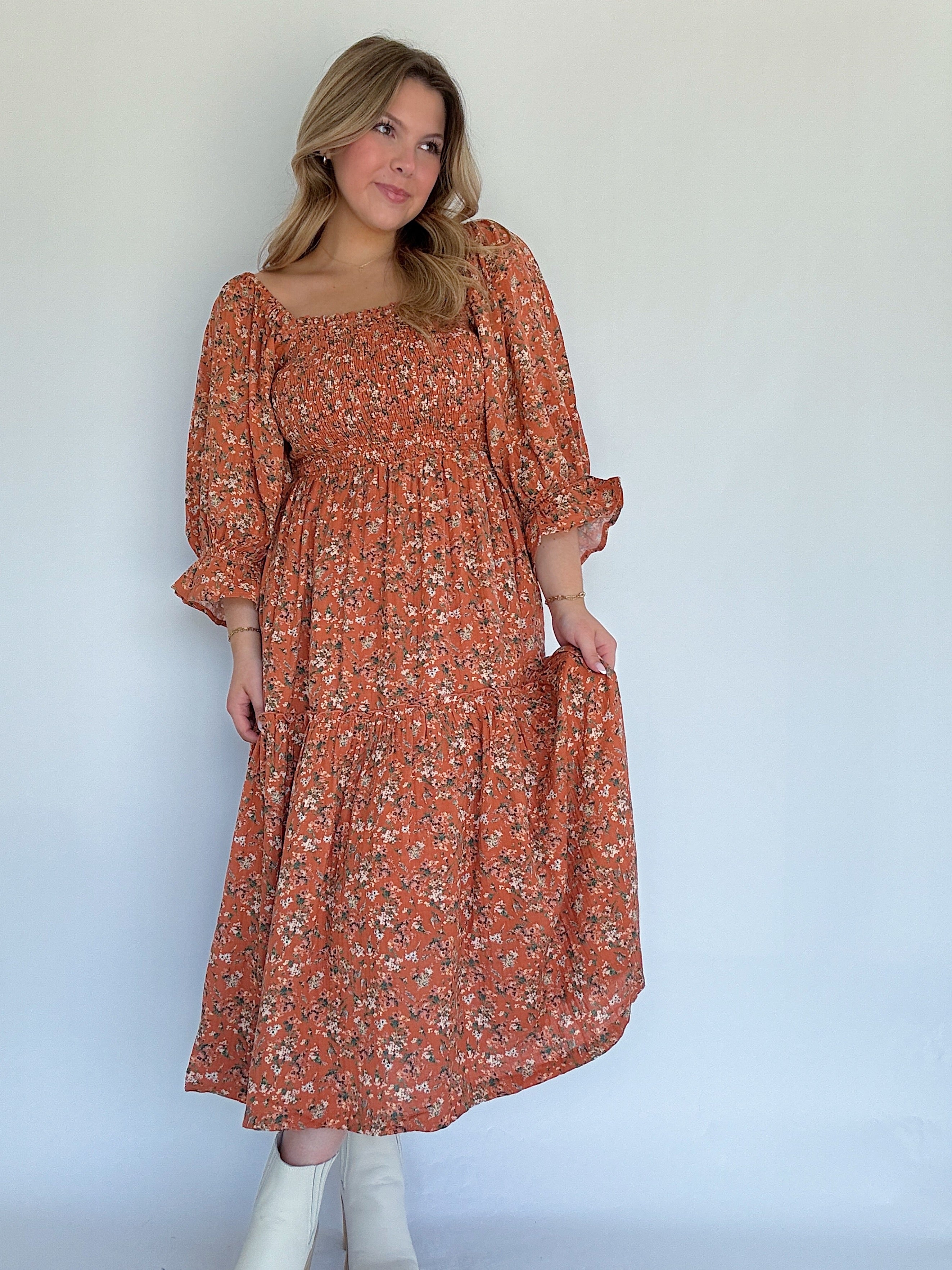 Lorin Floral Midi Dress Front