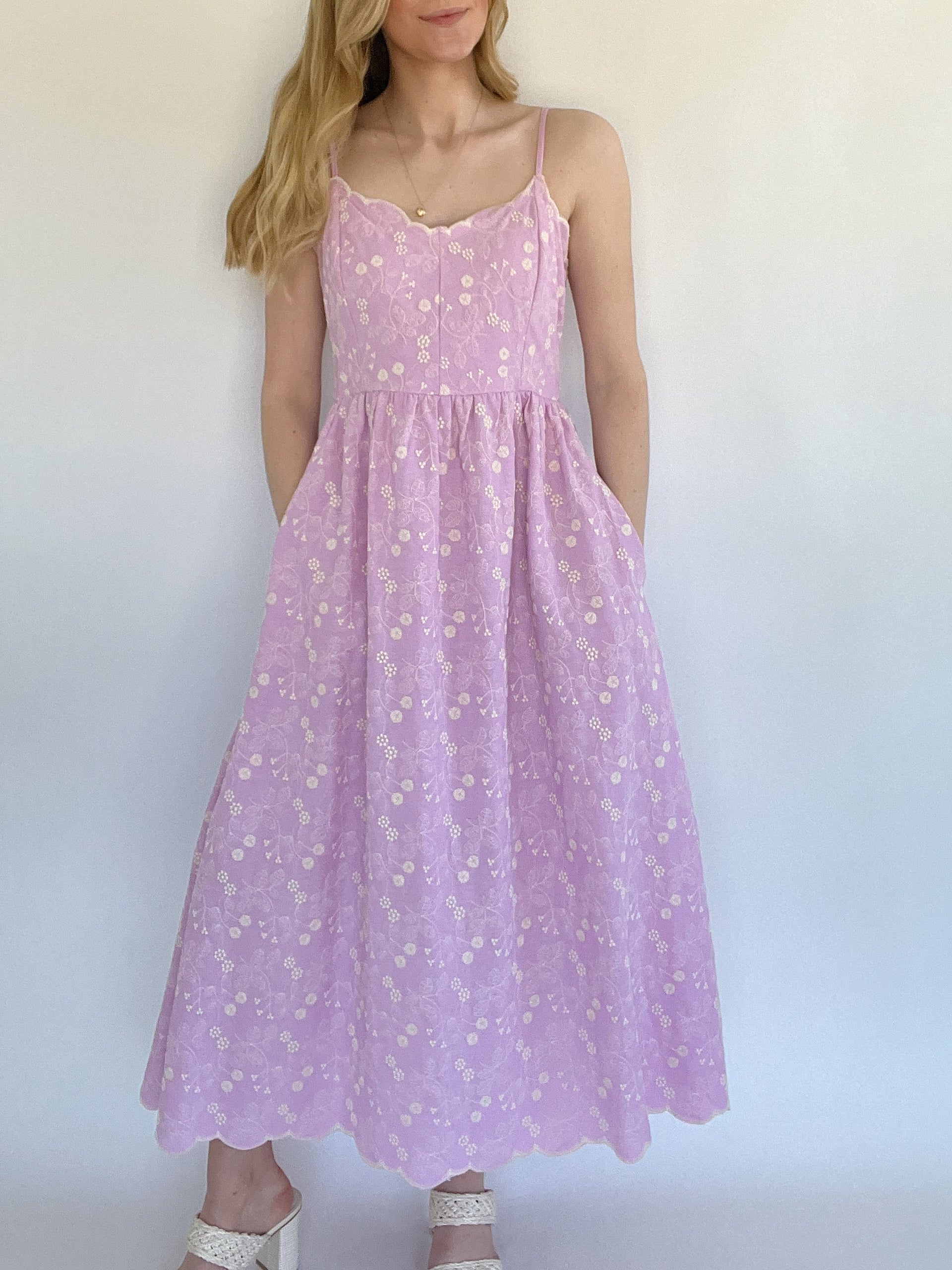 Mia Rose Embroidered Midi Dress  Blue Magnolia