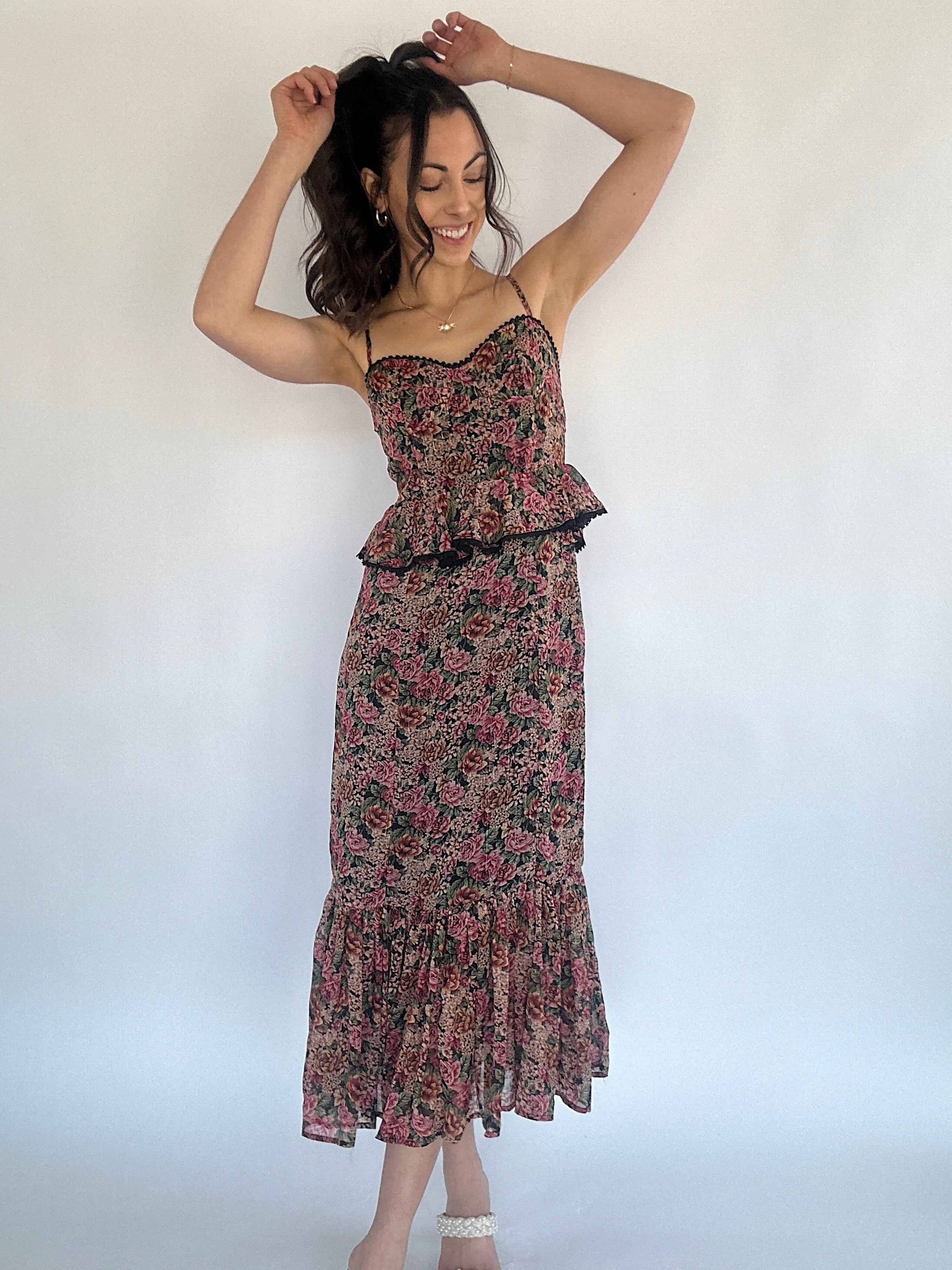 Midnight Garden Floral Maxi Dress