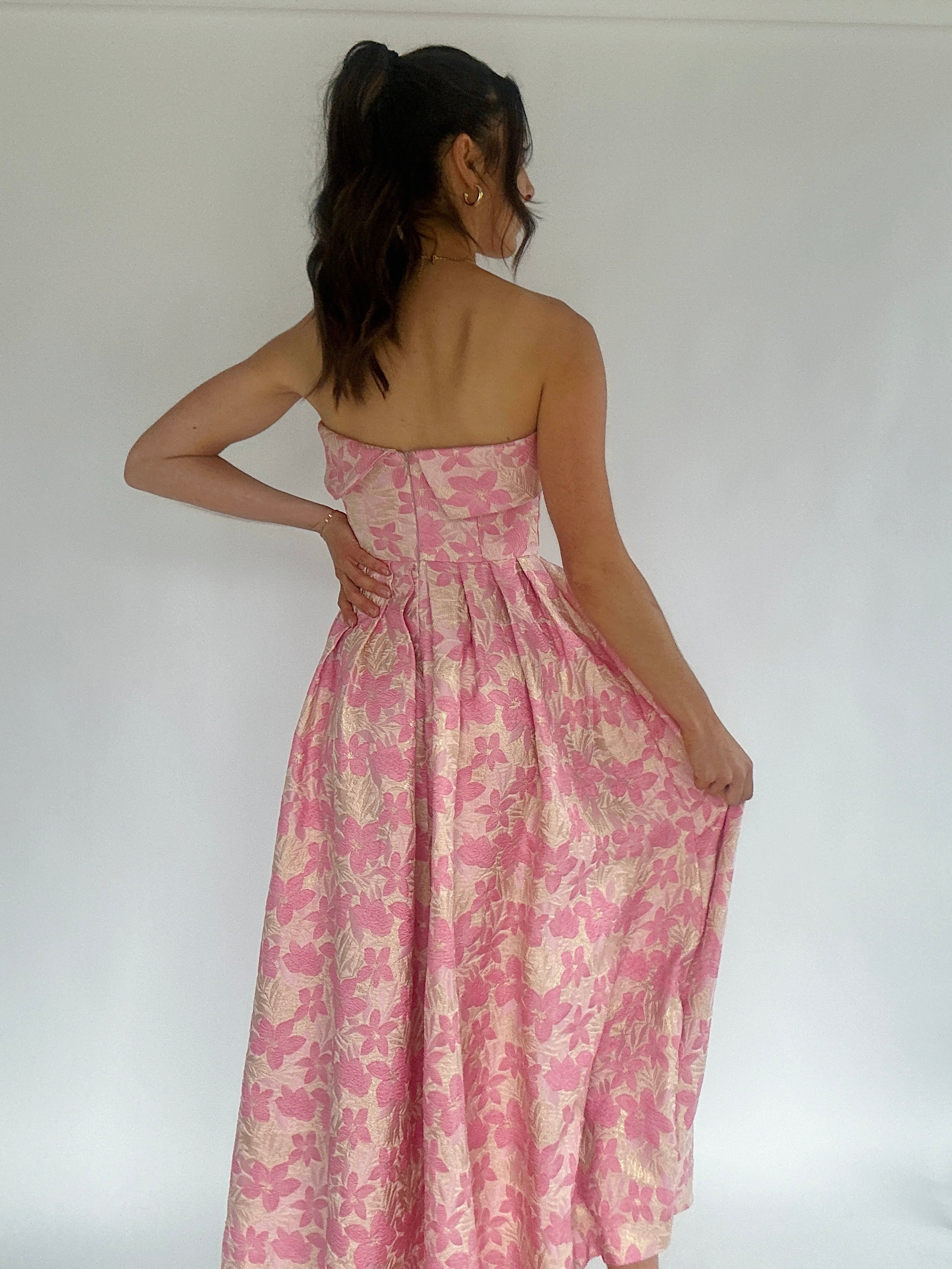 Miss Audrey Floral Midi Dress Back