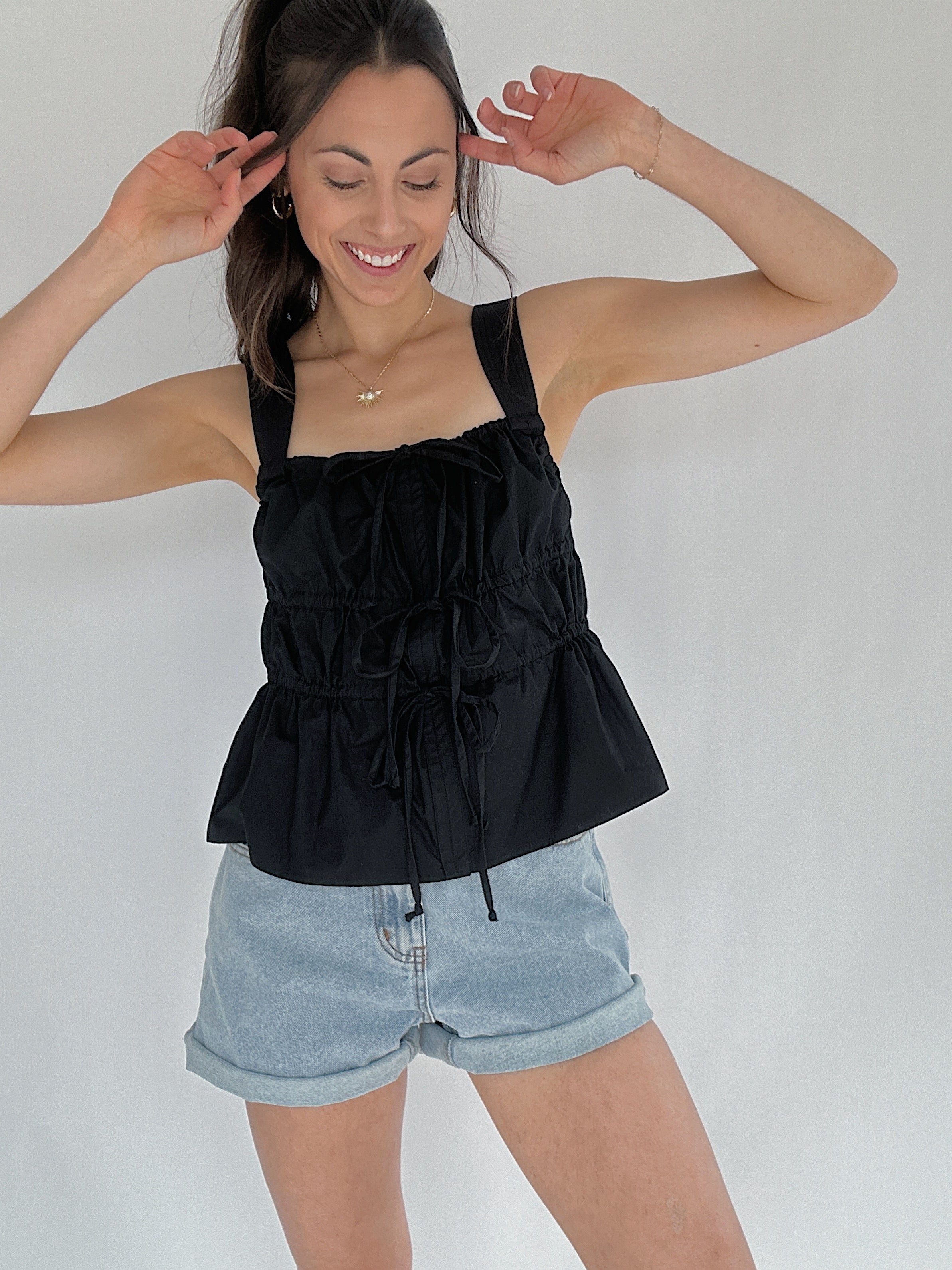 Nicco Tie Tank Black Front