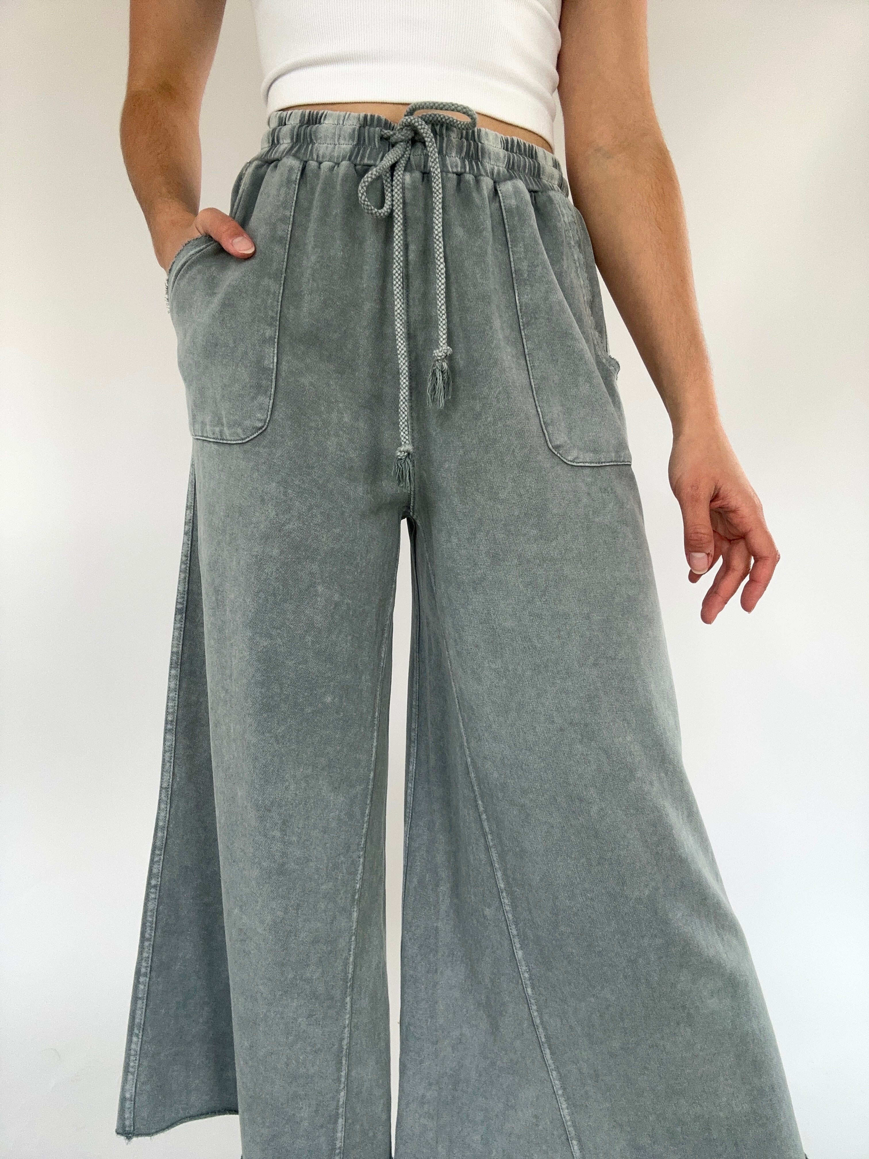 On The Road Again Pants Faded Teal Top