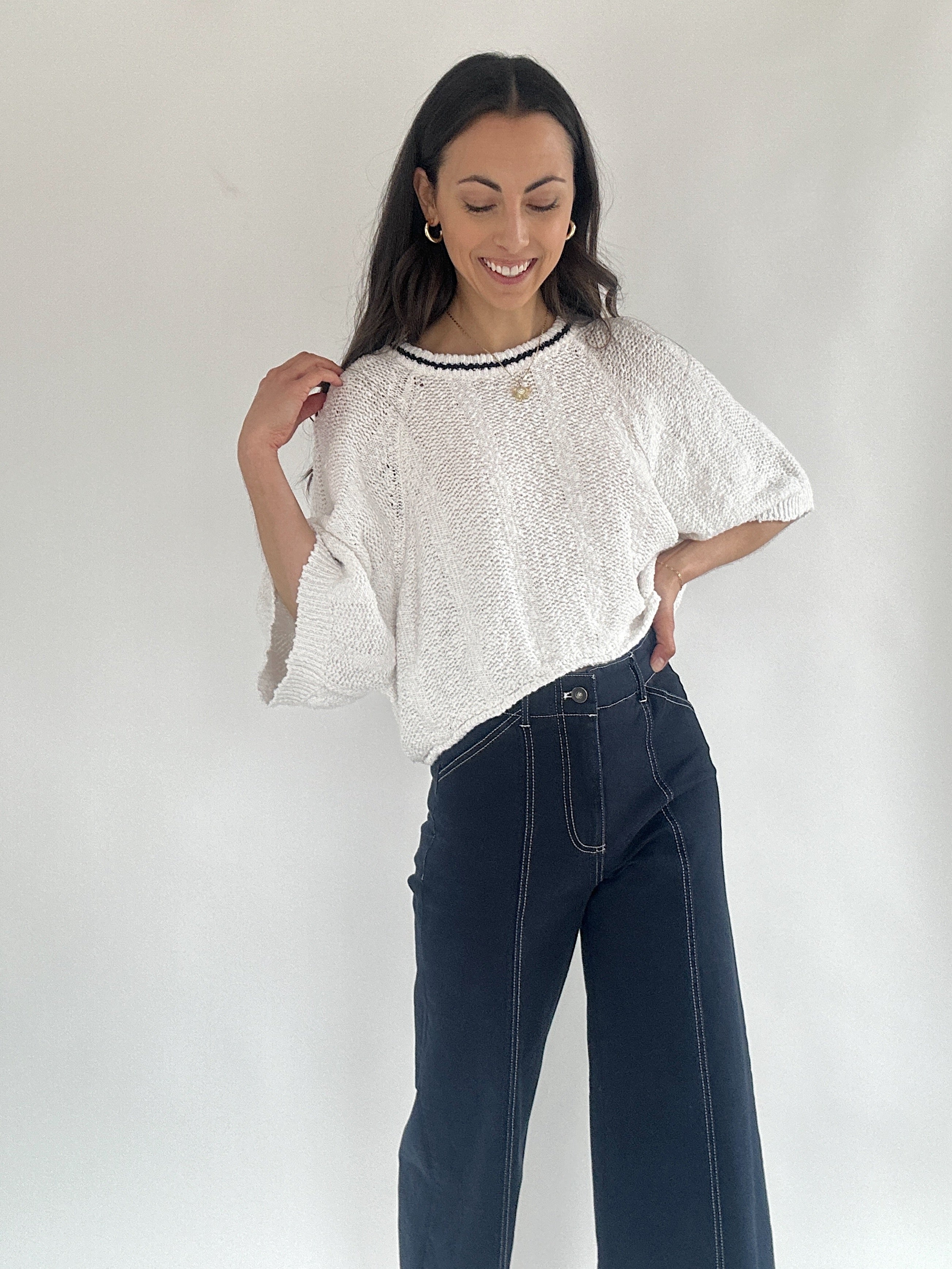 On Your Side Knit Top With Jeans